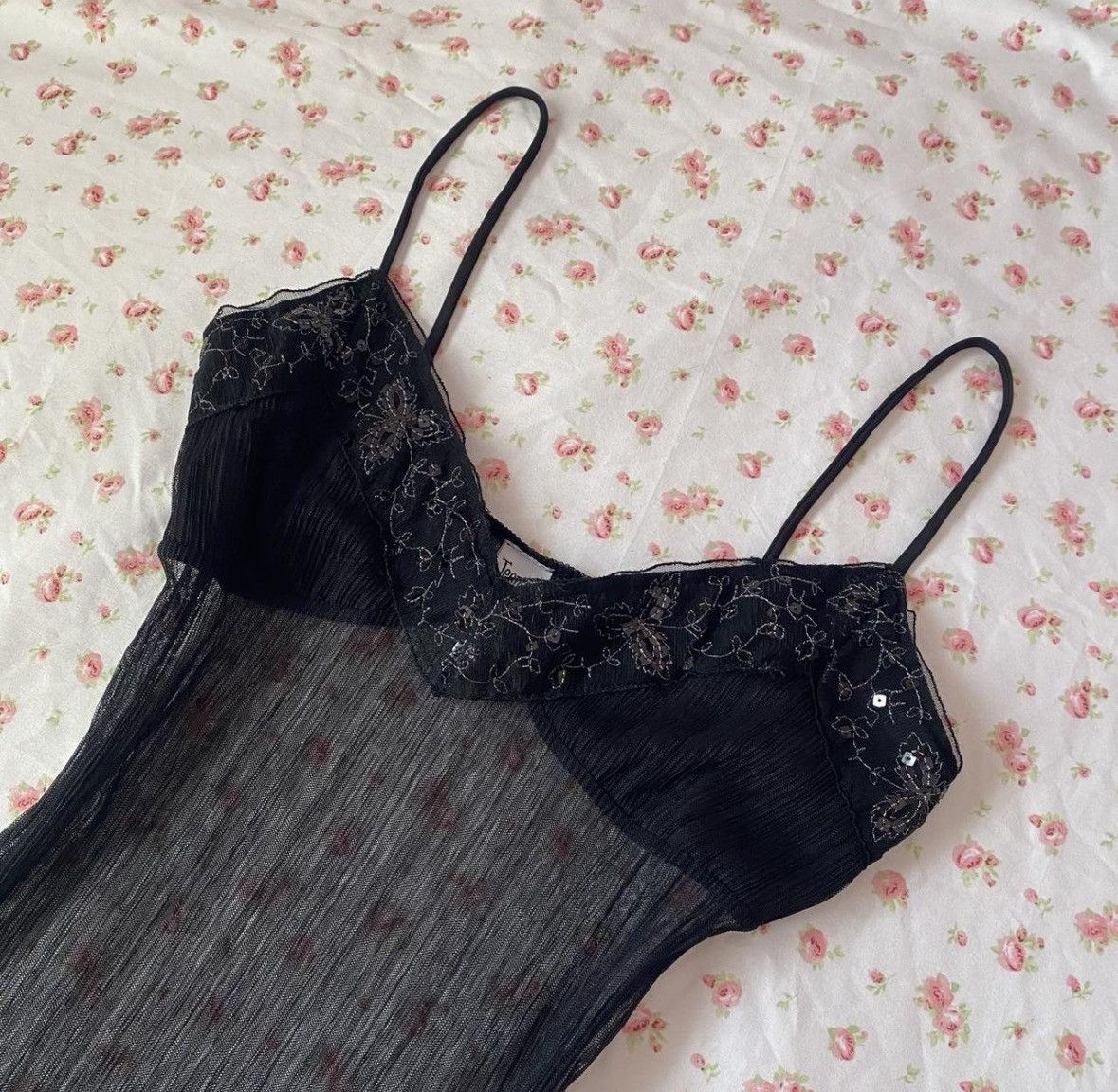 Other Vintage Sheer sequin tank top Size M / US 6-8 / IT 42-44 - 2 Thumbnail