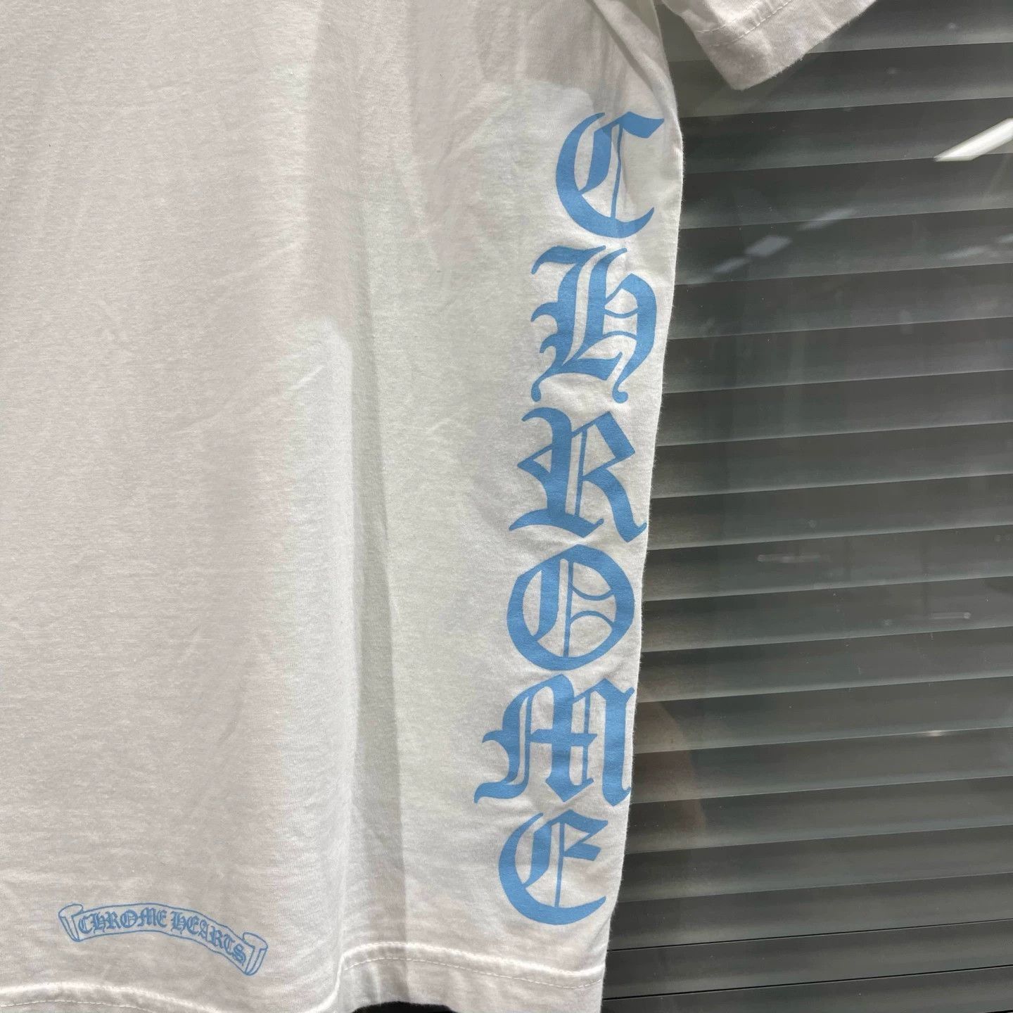 Chrome Hearts White Short Sleeve Shirt with Blue Text and Pocket Size US S / EU 44-46 / 1 - 6 Thumbnail