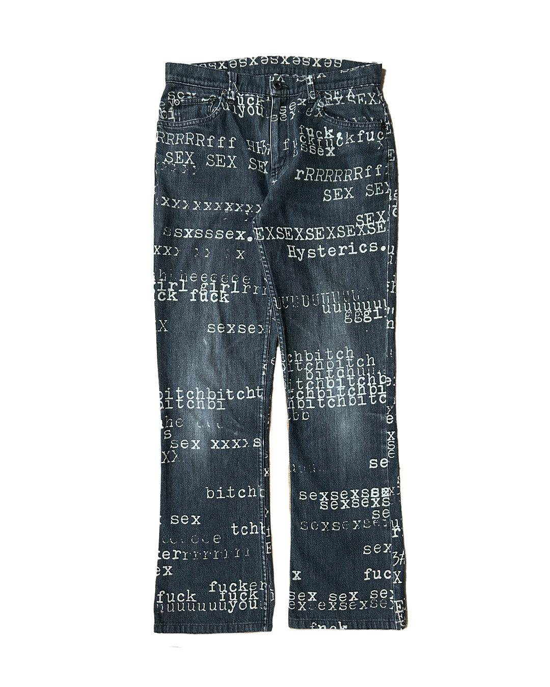 パンツ 00s HYSTERICS typewriter flare denim y2k Hysteric Glamour Typewriter Flared Denim – FOULMANNERED