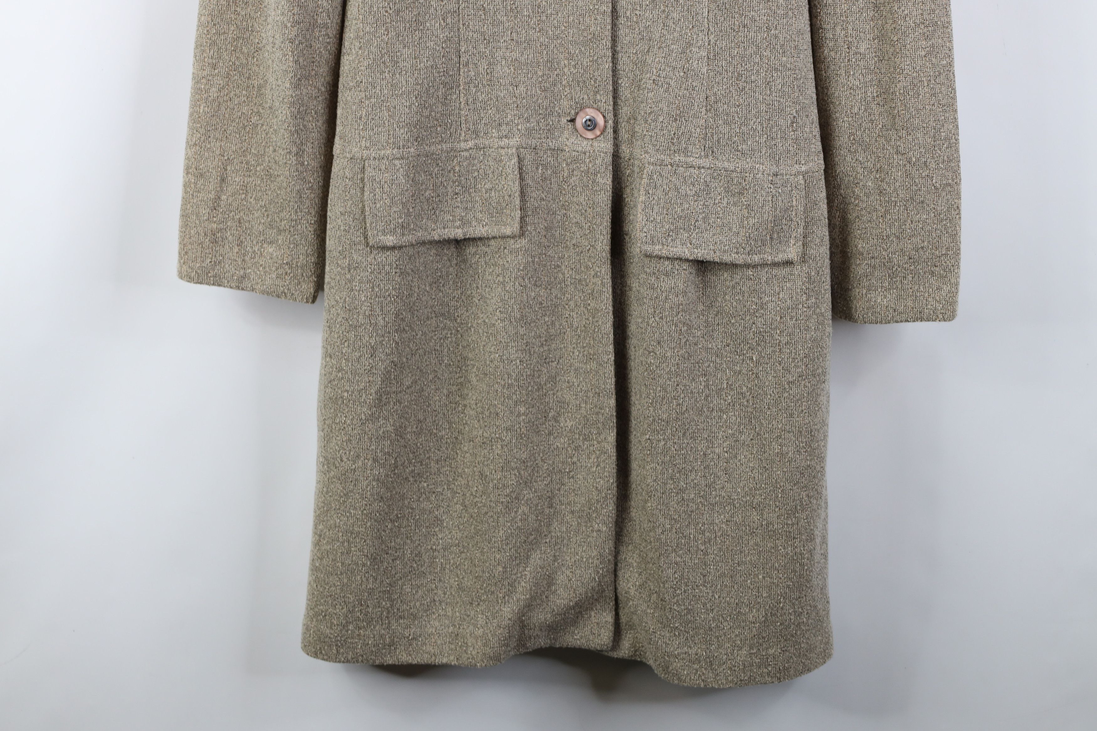 Vintage Vintage 90s Cache Cotton Blend Knit Button Jacket Coat Beige Size M / US 6-8 / IT 42-44 - 3 Thumbnail
