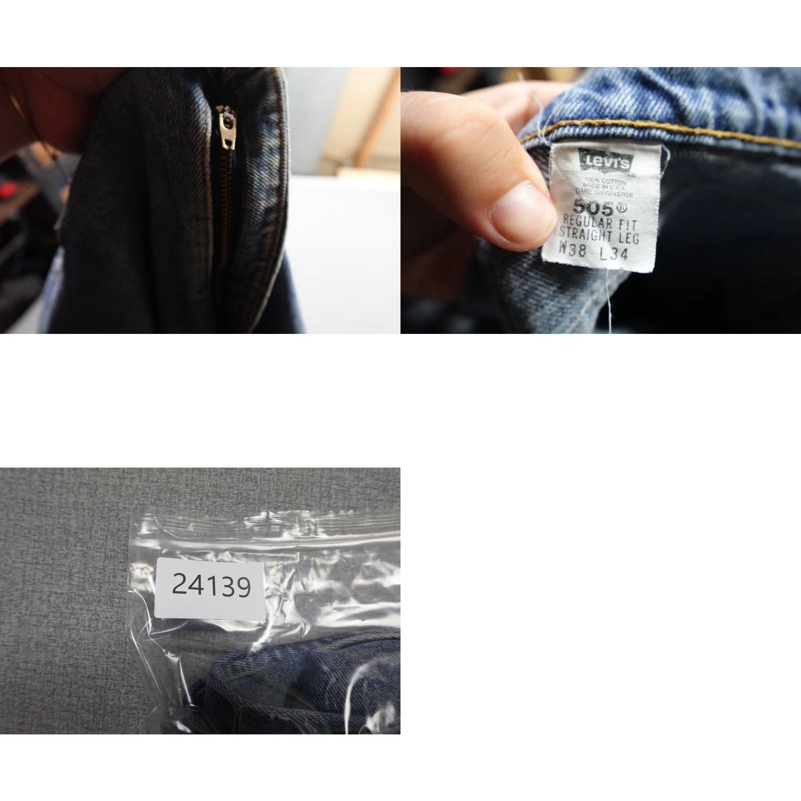 Levi's Levi's 505 Jeans Mens 36x32 Blue Regular Fit Straight Leg Light Wash Vintage Size US 36 / EU 52 - 9 Thumbnail
