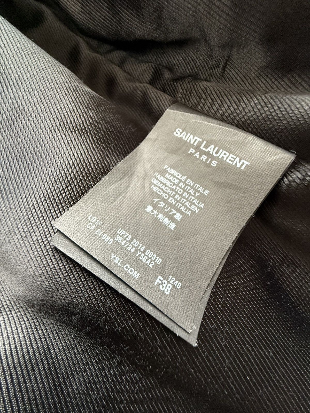 Saint Laurent Paris SS15 Saint Laurent L01 gray biker leather jacket Hedi FR38 Size S / US 4 / IT 40 - 16 Thumbnail
