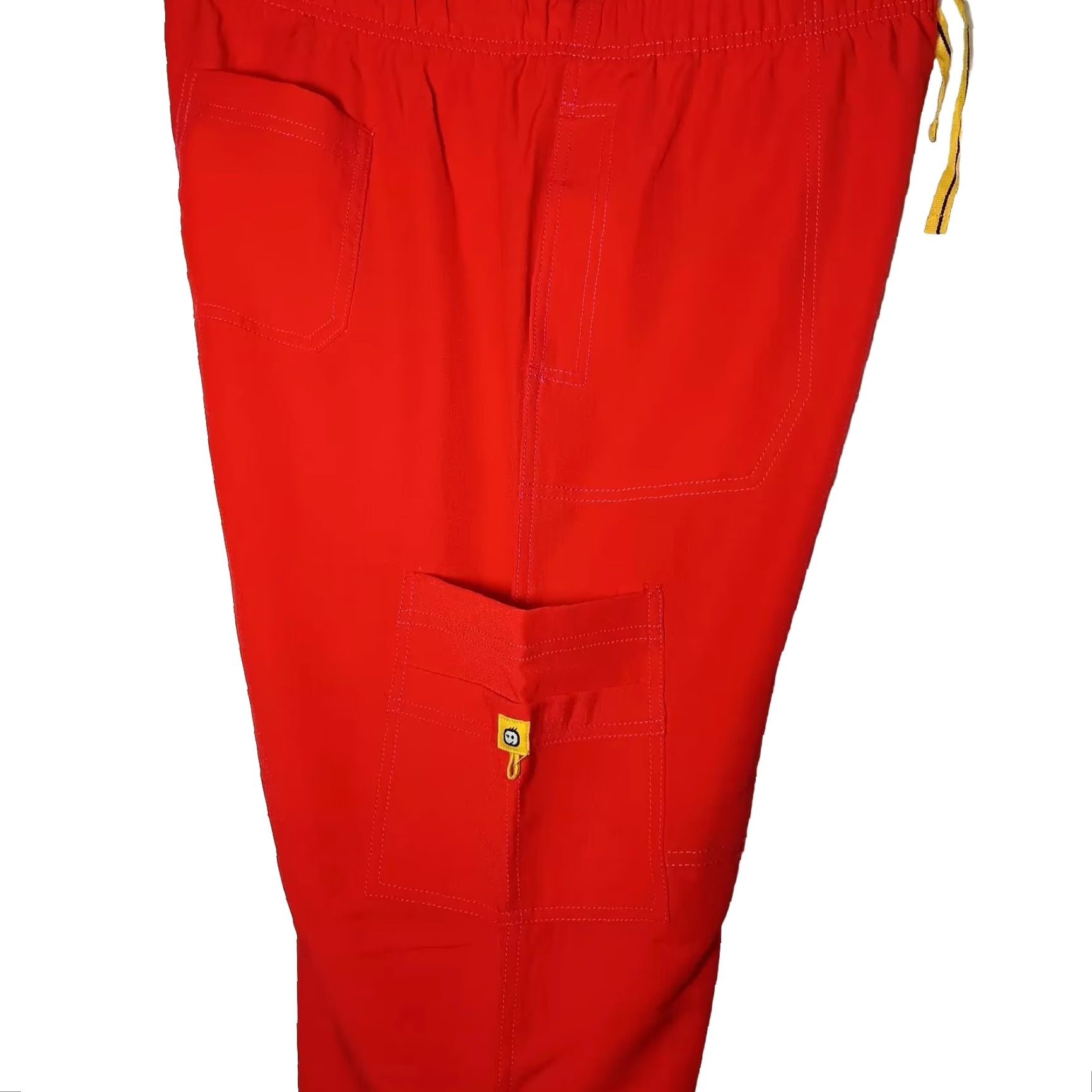 Vintage VINTAGE WonderWink Scrub Pants Womens 2XLP Petite Orange Poppy Stretch Cargo Pocket Size 40" / US 18 - 3 Thumbnail