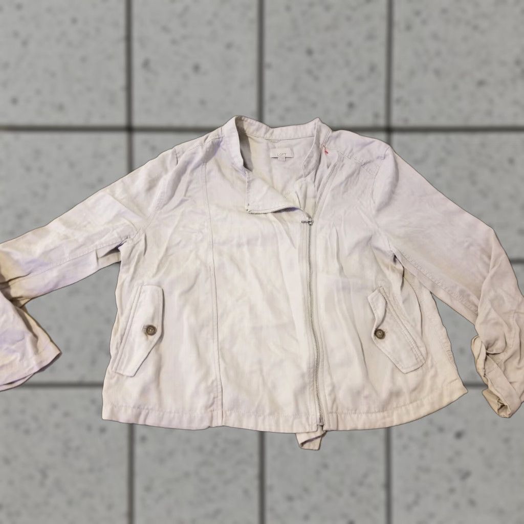 Ann Taylor VINTAGE? No. Final: Ann Taylor Jacket Womens XL Beige Lyocell Basic Coat? Size XL / US 12-14 / IT 48-50 - 1 Thumbnail