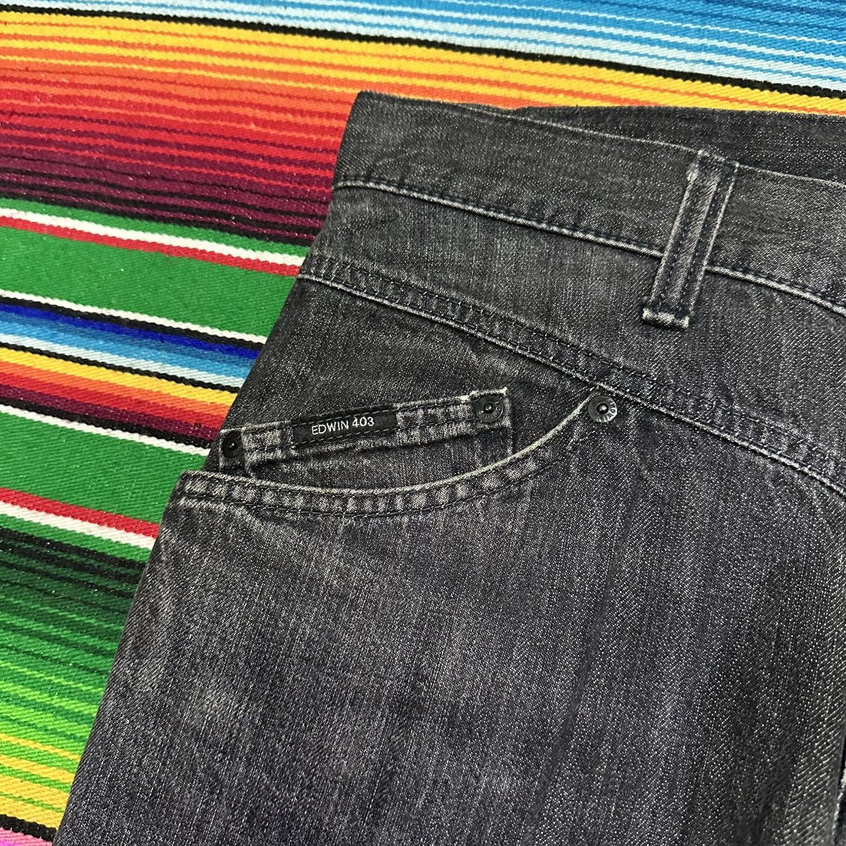 Vintage edwin double waist superblack . Size US 34 / EU 50 - 4 Thumbnail