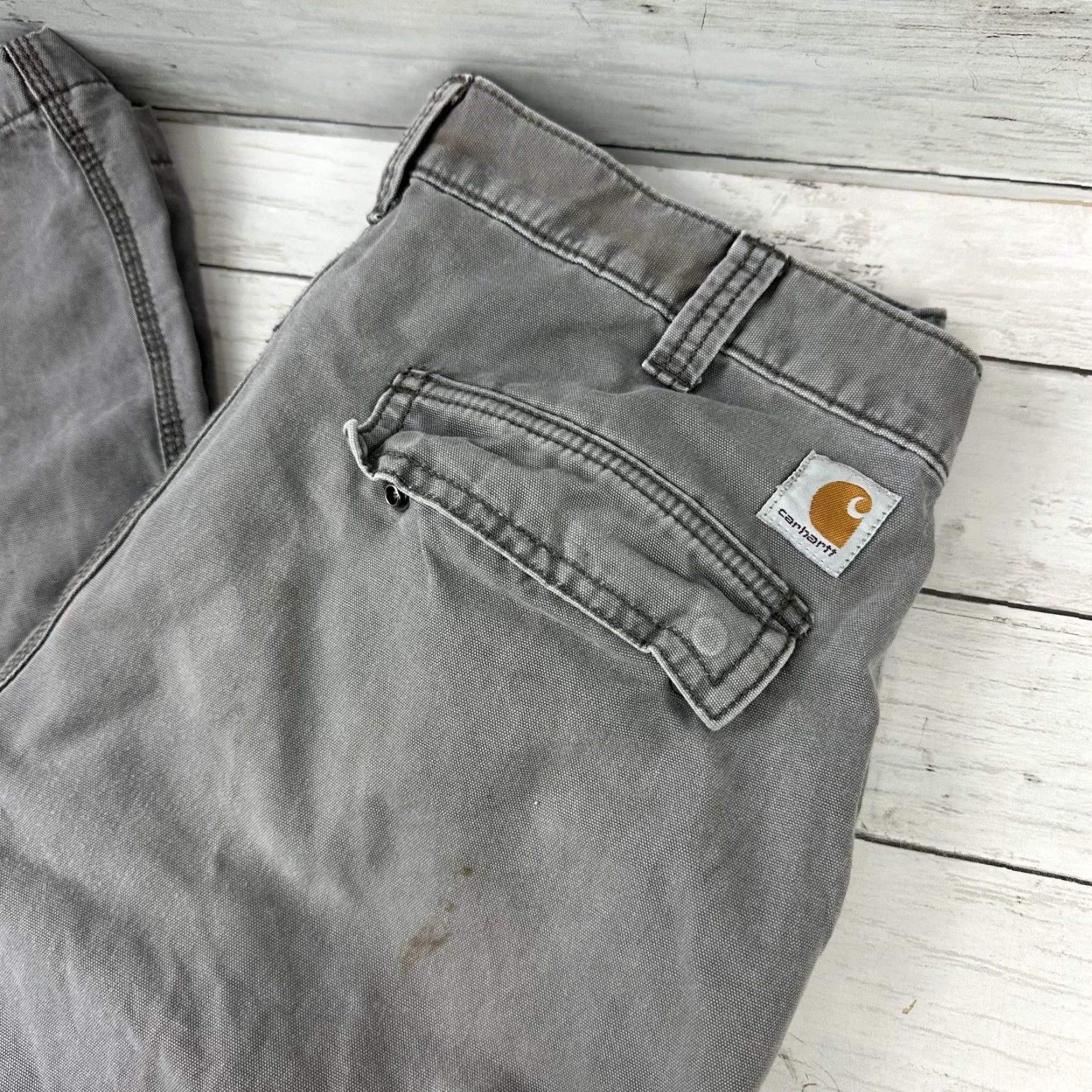 Carhartt Carhartt Cargo Pants Mens 36x32 Gray Workwear Casual Relaxed Fit Grunge Utility Pockets Solid Cotton Canvas Jeans Pants Mens Size US 36 / EU 52 - 2 Thumbnail