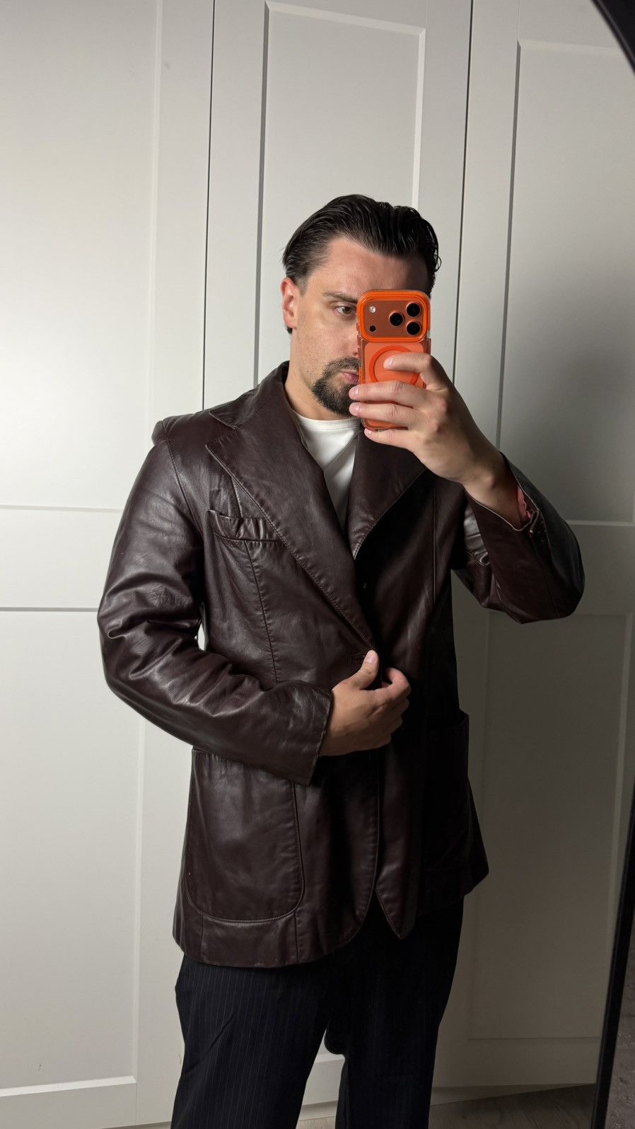 Yves Saint Laurent Ysl yves saint laurent leather jacket l burgundy avant garde Size US L / EU 52-54 / 3 - 1 Thumbnail