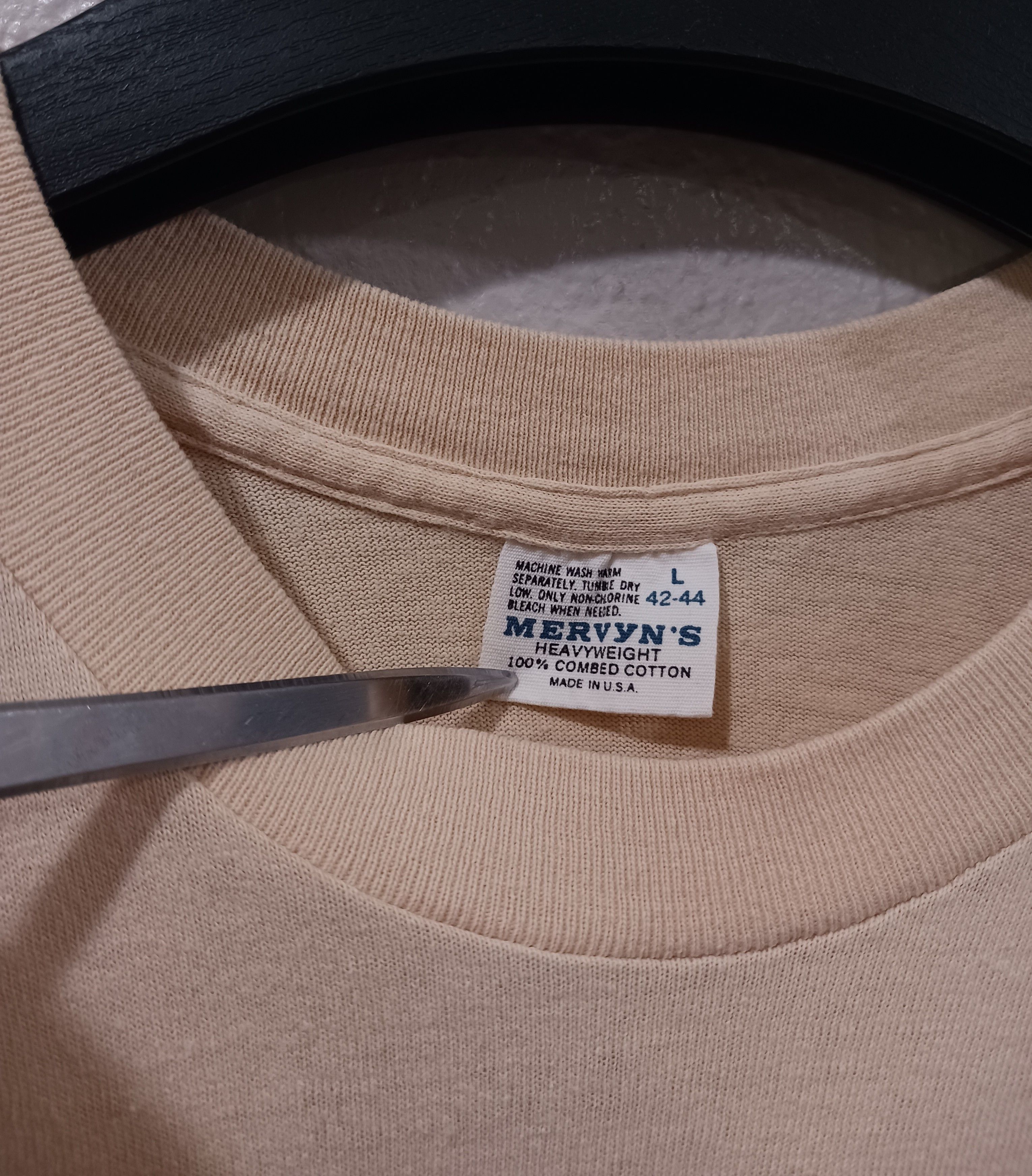 Vintage Mervyn's Heavyweight Combed Cotton Vintage 1970s Pocket Tee Size US L / EU 52-54 / 3 - 3 Thumbnail