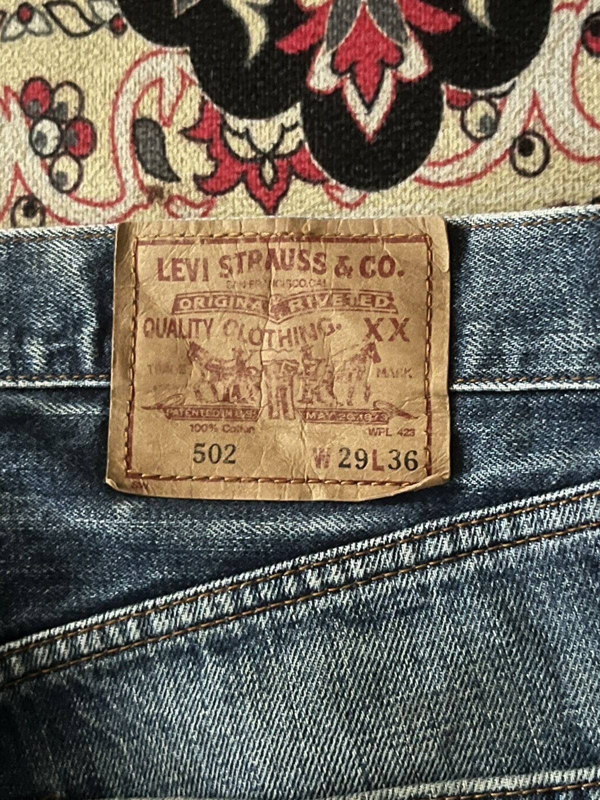 Levi's × Vintage ⚡️Vintage⚡️Levi’s 502XX Big E Talon Zip Redline Selvedge Jeans Size US 29 - 10 Thumbnail