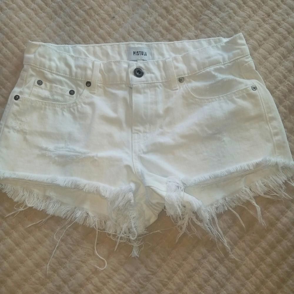 Designer Pistola White Jean's Shorts Size 26 Size 26" / US 2 / IT 38 - 1 Thumbnail