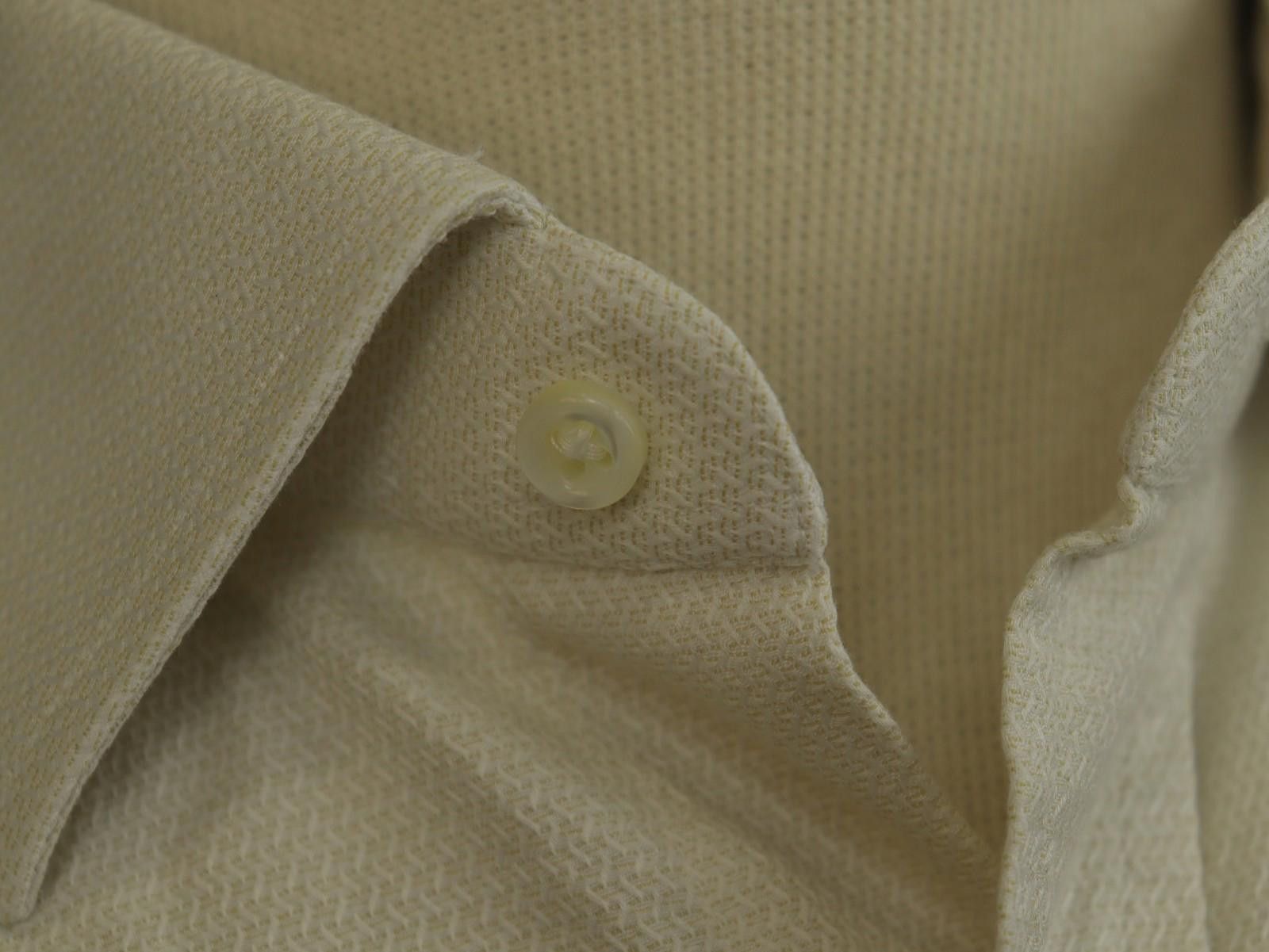 Ermenegildo Zegna Zegna Beige Cotton Collared Dress Shirt Size 43 Size 38R - 6 Thumbnail