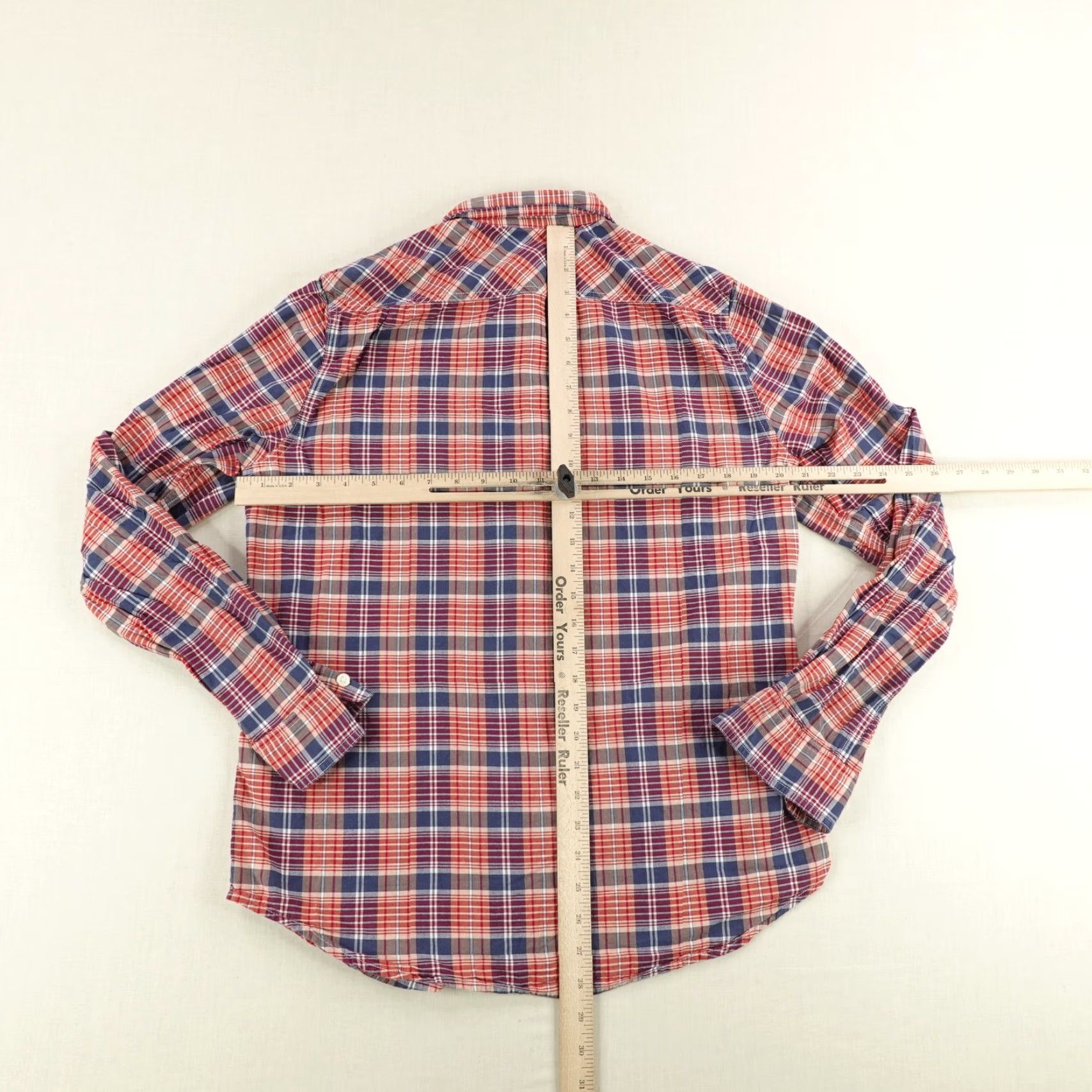 Ralph Lauren Ralph Lauren Denim & Supply Button-Up Shirt Mens Medium Red Blue Plaid Casual Long Sleeve Size US M / EU 48-50 / 2 - 5 Thumbnail