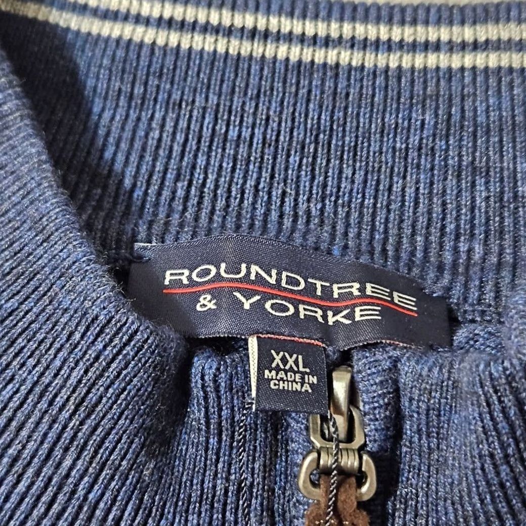 Roundtree & Yorke NWT Roundtree & Yorke Pullover Sweater 1/4 Zip Blue Jumper Size 2XL XXL Mens Size US XXL / EU 58 / 5 - 3 Thumbnail