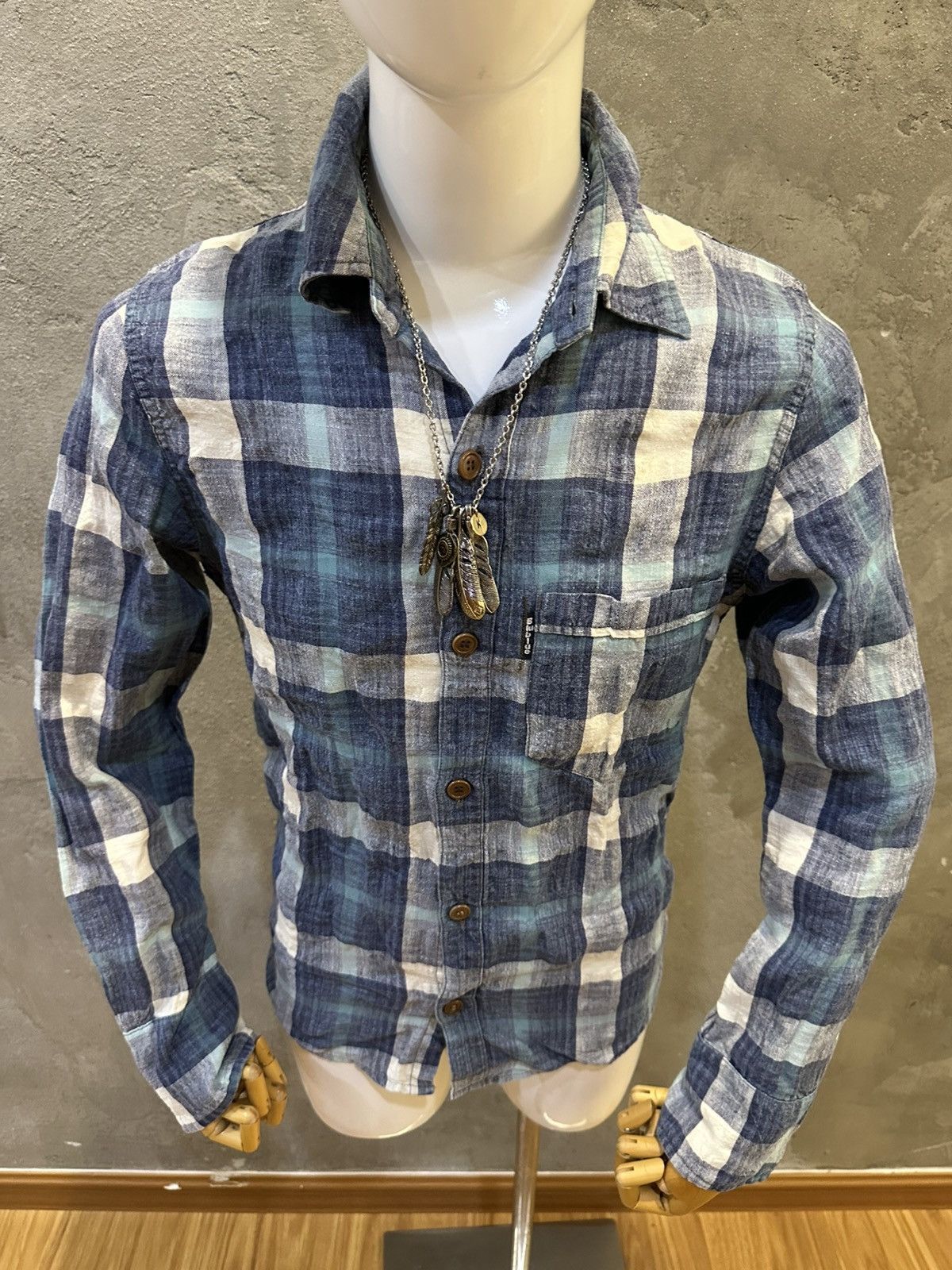 Blue Blue Japan Blue Blue Japan Indigo Dyed Flannel Button Up Shirt Size US M / EU 48-50 / 2 - 6 Thumbnail