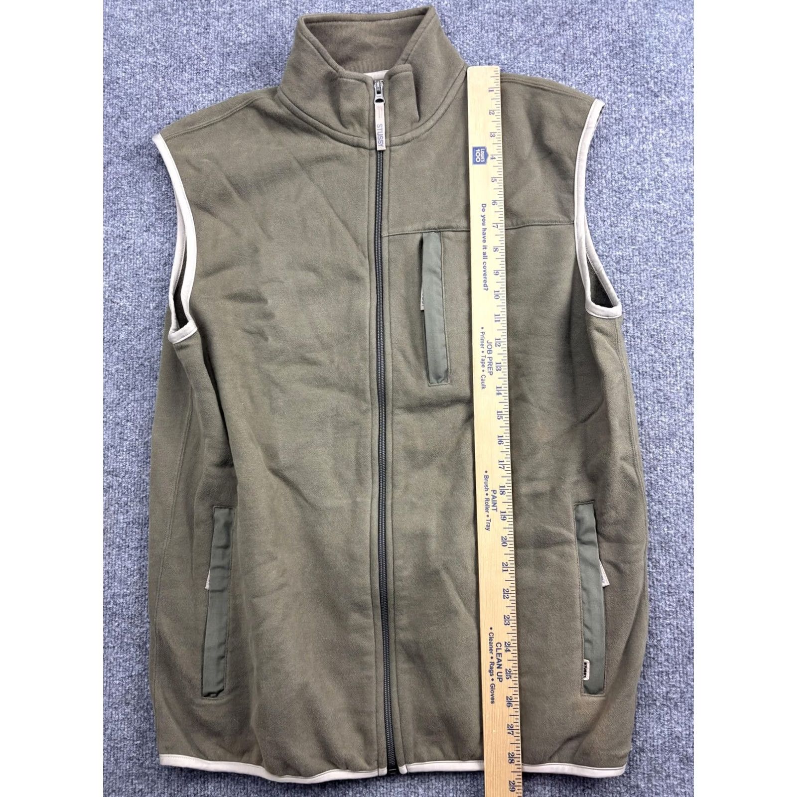 Vintage Stussy Vest Mens XL Green Full Zip Pockets Hooded? Wait. Size US XL / EU 56 / 4 - 3 Thumbnail