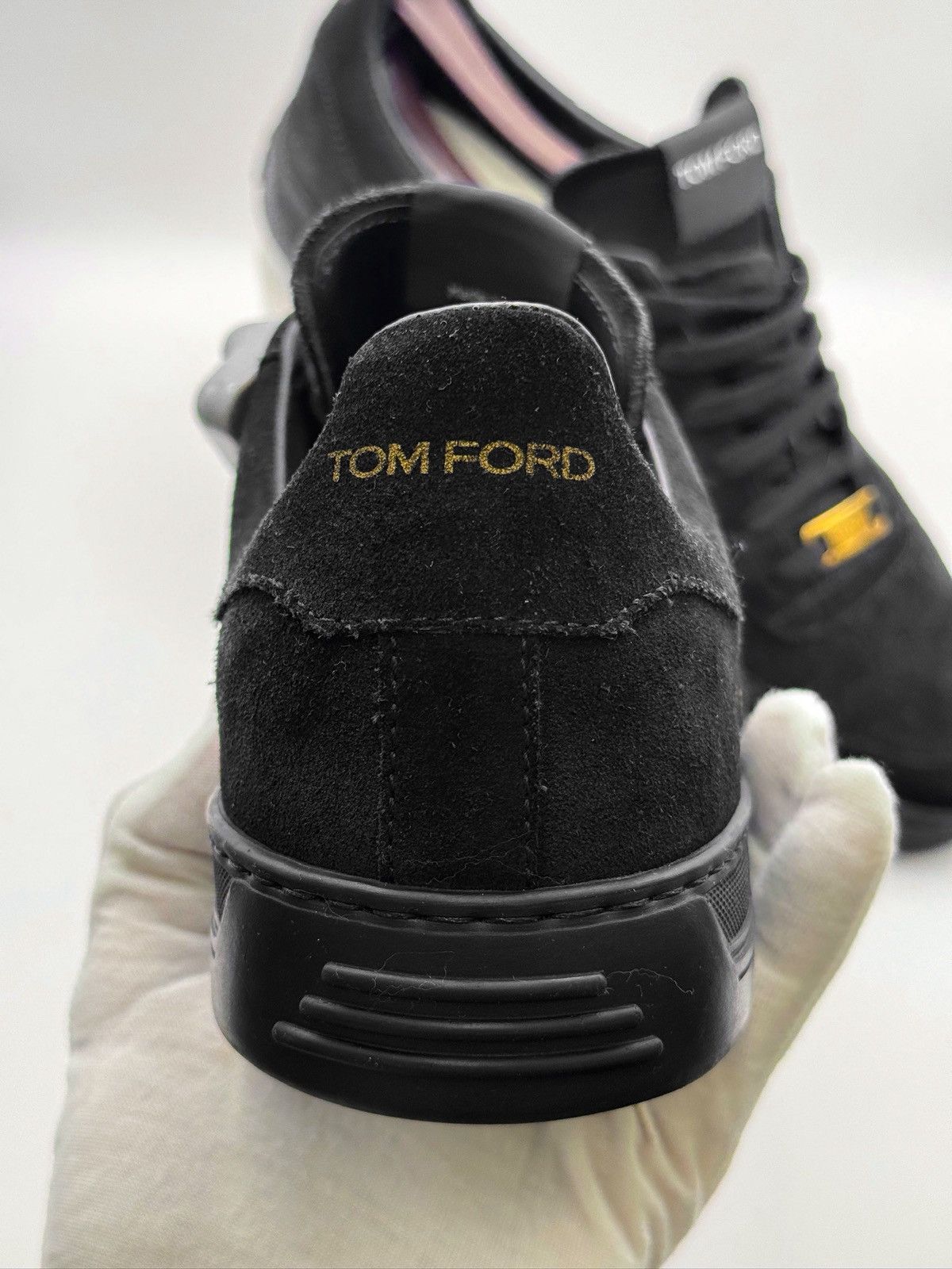 Tom Ford Tom Ford Radcliffe Black Suede Gold Hardware Luxury Sneakers Size US 10 / EU 43 - 13 Thumbnail