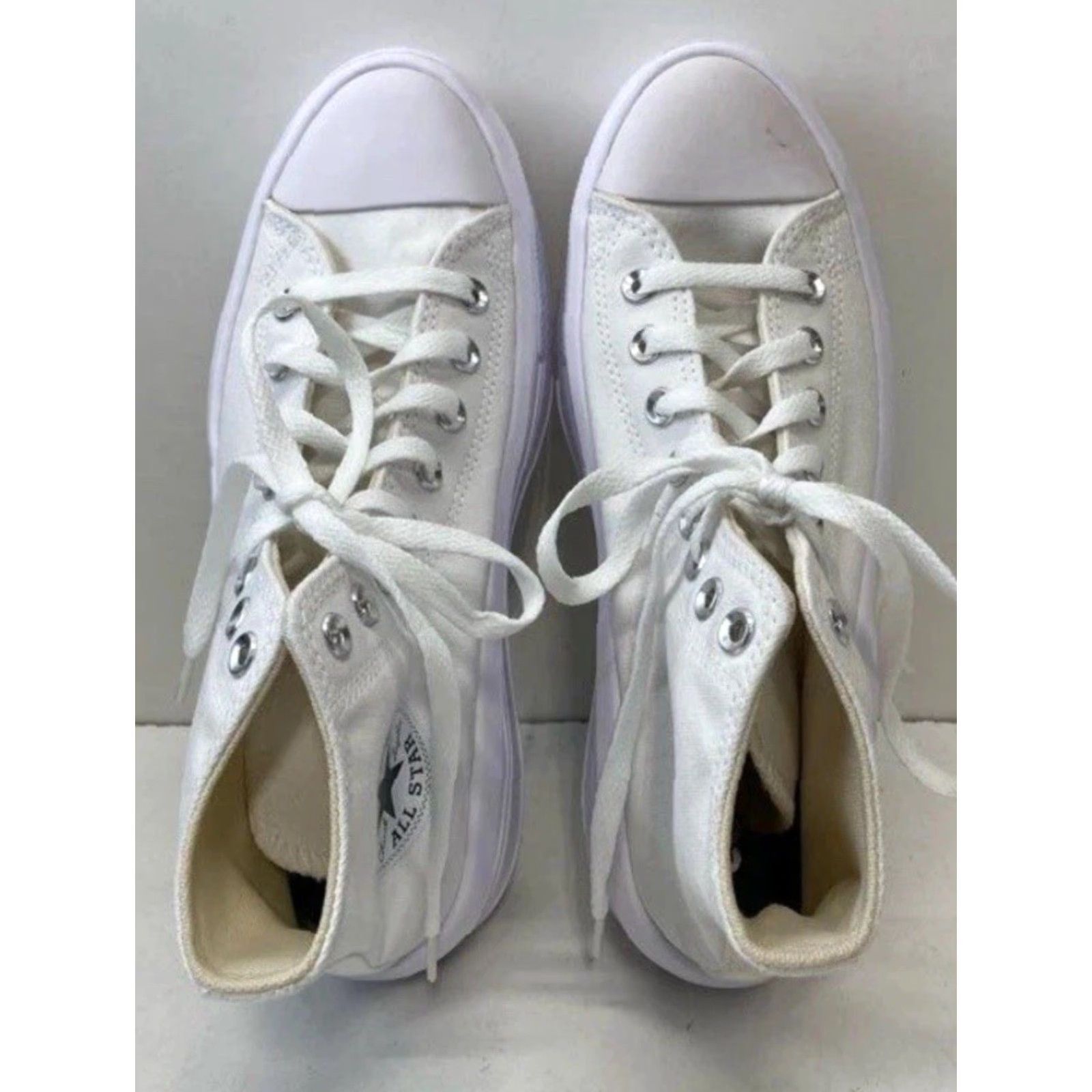 Converse Converse AllStar White Platform Sneakers Casual Unisex Adults Size 9 Canvas Lace-Up Size US 9 / IT 39 - 4 Thumbnail