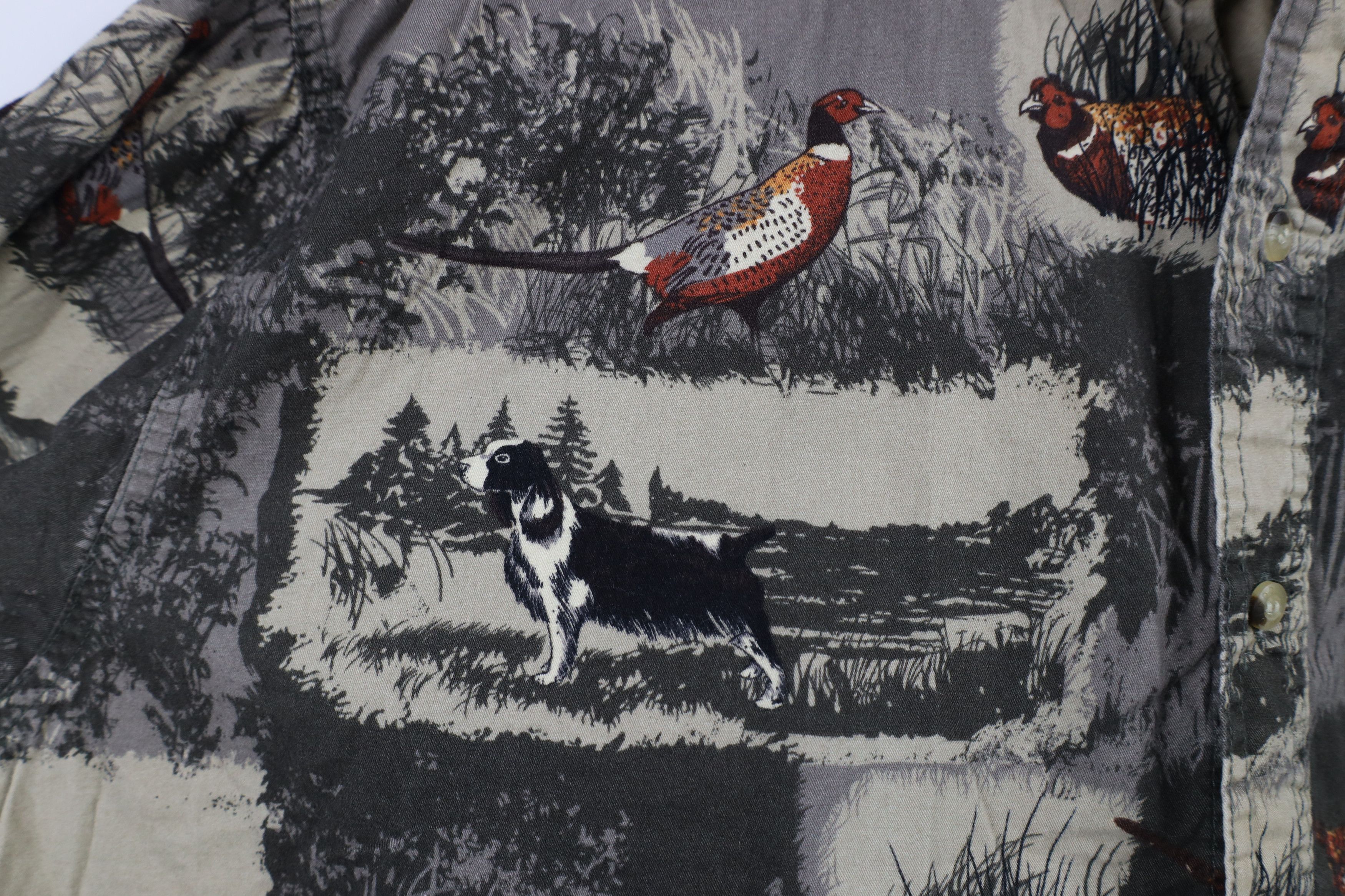 Vintage Vintage 90s Pheasant Dog Hunting All Over Print Button Shirt Size US XL / EU 56 / 4 - 5 Thumbnail