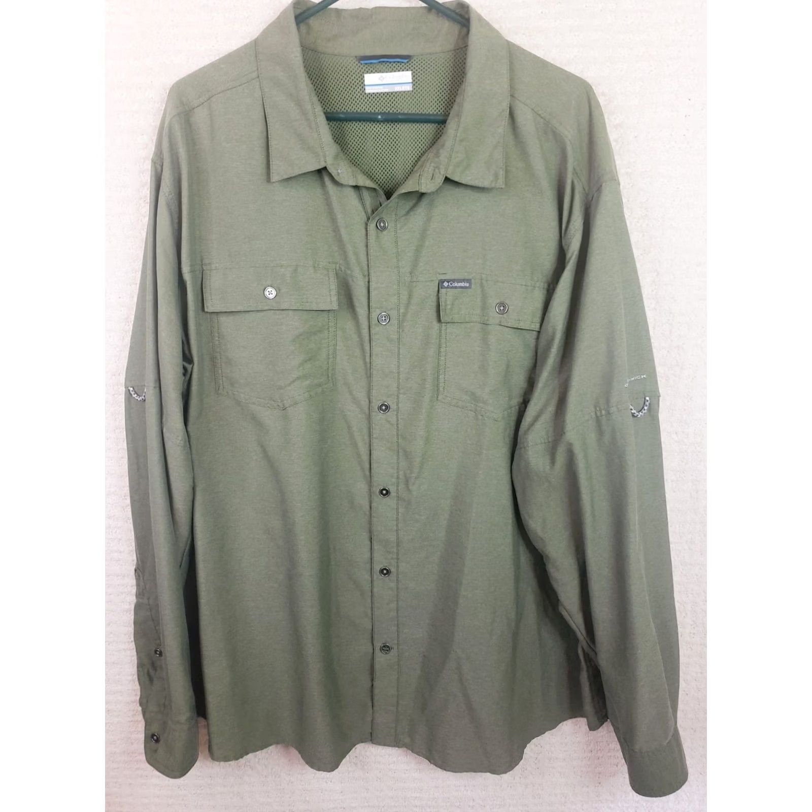 Vintage Columbia PFG OMNISHADE Men's 2XL Green Long Sleeve Vented Fishing Shirt Size US XXL / EU 58 / 5 - 2 Thumbnail