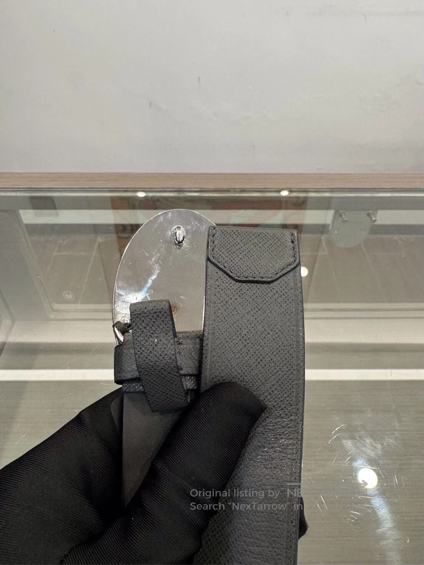 Prada Prada Men's Logo Buckle Gray Belt. Size ONE SIZE - 5 Thumbnail