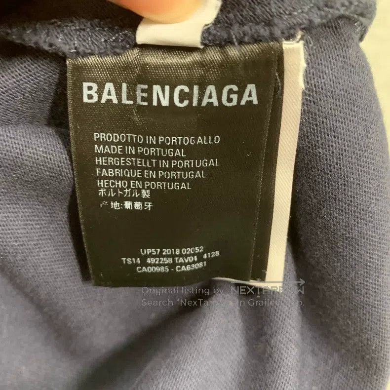 Balenciaga Balenciaga Navy Blue Wheat Pattern Short Sleeve Size US M / EU 48-50 / 2 - 7 Thumbnail