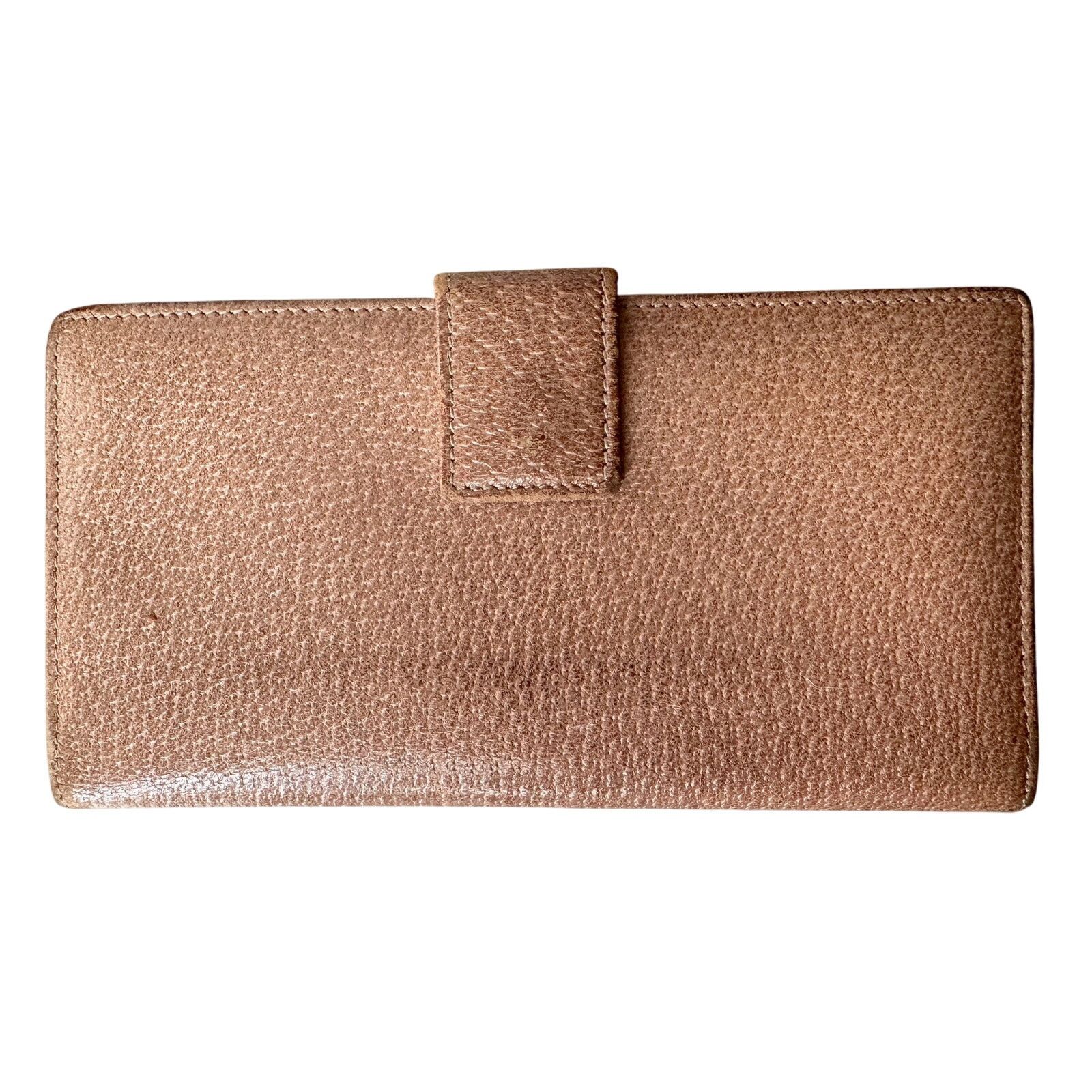 Gucci Gucci Beige Pebbled Leather Long Wallet Size ONE SIZE - 3 Thumbnail