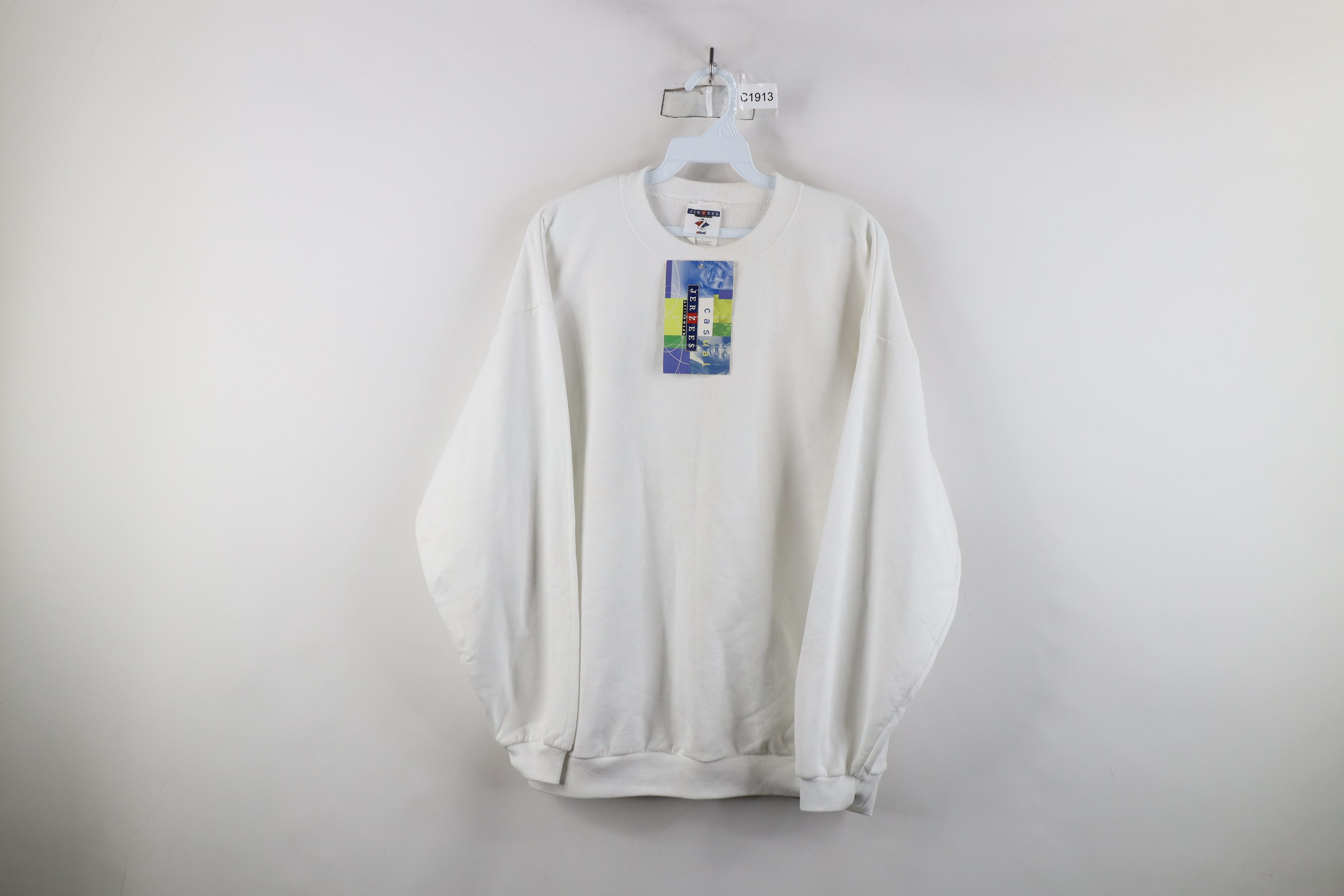 Vintage Deadstock Vintage 90s Streetwear Crewneck Sweatshirt White Size US L / EU 52-54 / 3 - 1 Thumbnail