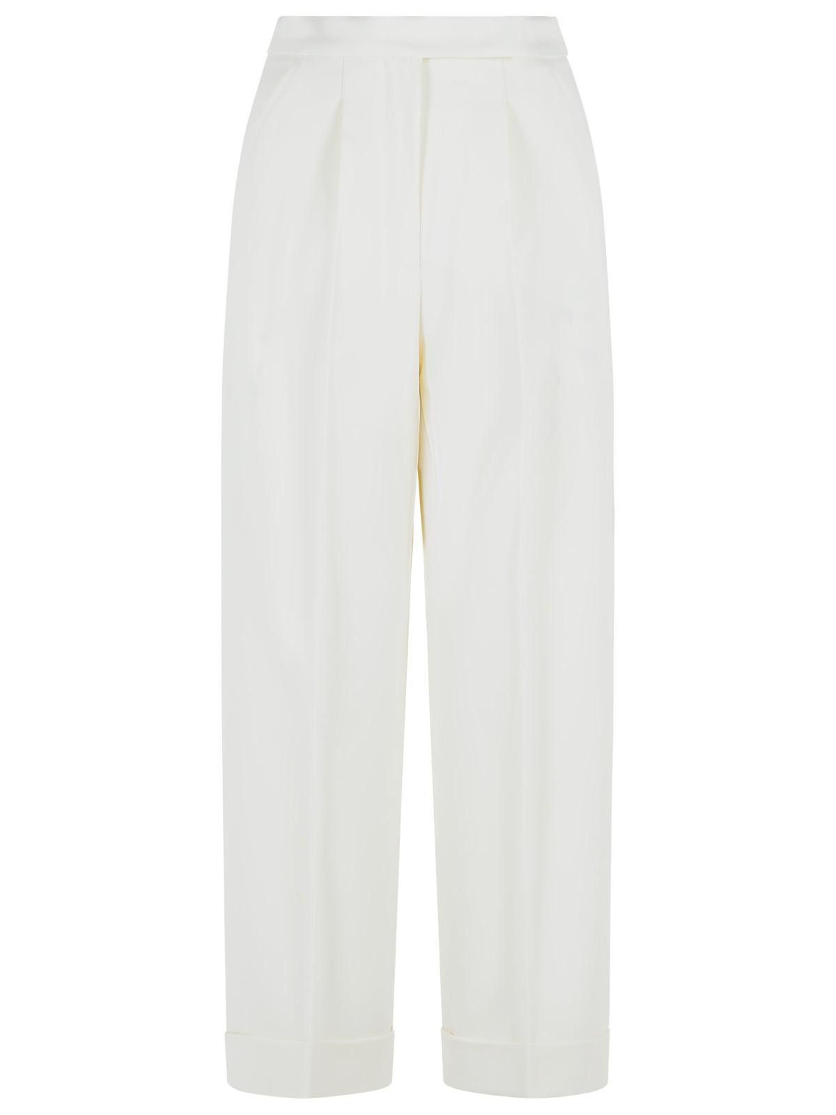 MAX MARA 'Rugiada' Milk White Virgin Wool Pants