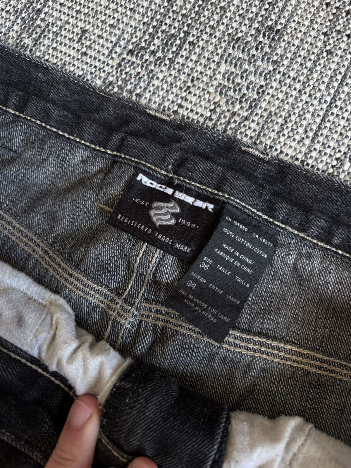 Rocawear Vintage Rocawear Sk8 Baggy Carpenter Jeans Black Faded Size US 36 / EU 52 - 7 Thumbnail