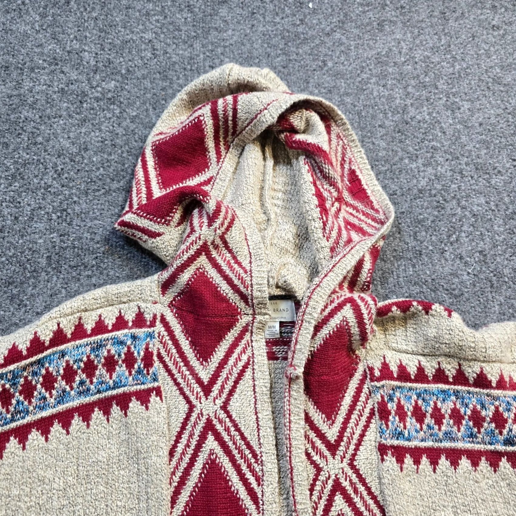 Lucky Brand Lucky Brand Cardigan Women M Beige Red Aztec Western Hooded Open Front Pockets Geometric Knit Winter Fall Spring Sweater Clothes Shirt? Size M / US 6-8 / IT 42-44 - 2 Thumbnail