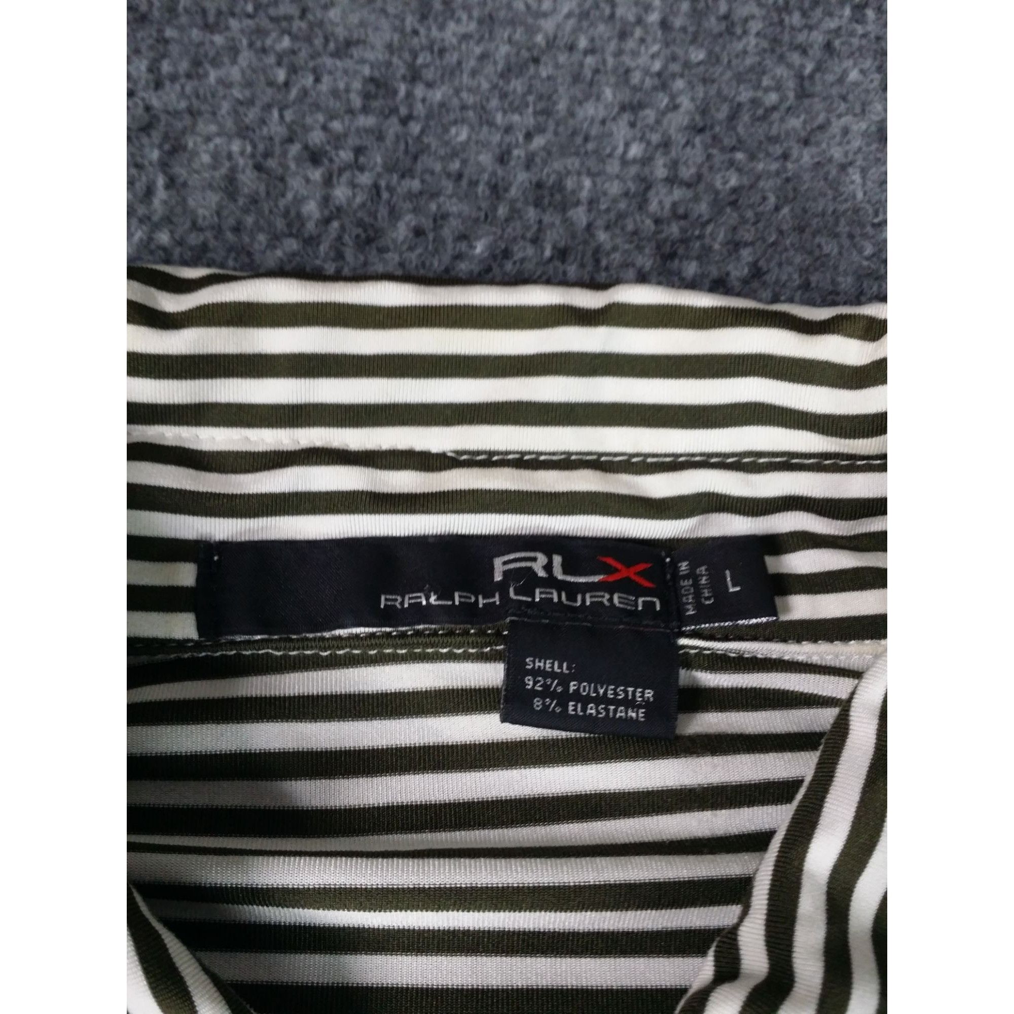 RLX Ralph Lauren RLX Ralph Lauren Polo Shirt Men Sz L Striped Black White Gol Size US L / EU 52-54 / 3 - 7 Thumbnail