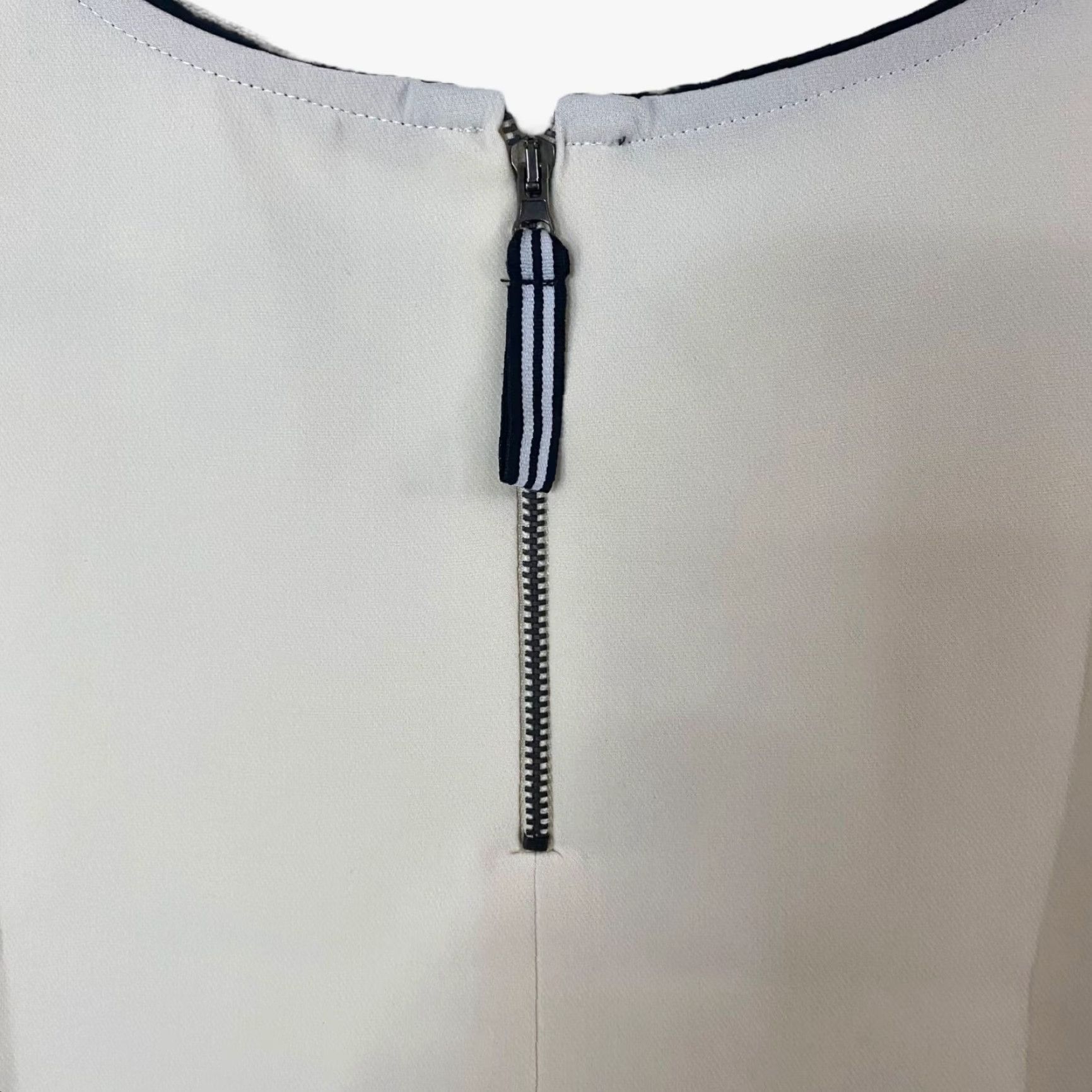 Zara Zara Blouse Adult Large Cream Fringe Sleeveless Tank Zip-Back Womens Size L / US 10 / IT 46 - 6 Thumbnail