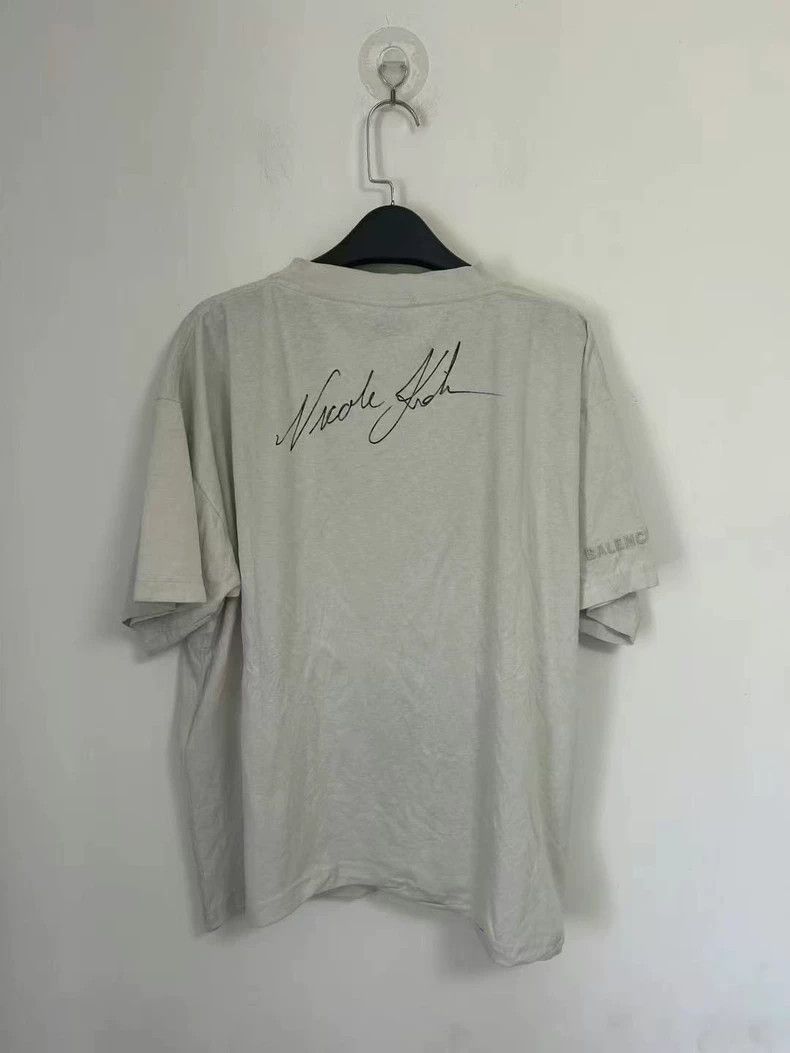 Balenciaga Balenciaga Asymmetrical Hem Letter White Portrait Short Sl Size US M / EU 48-50 / 2 - 2 Thumbnail