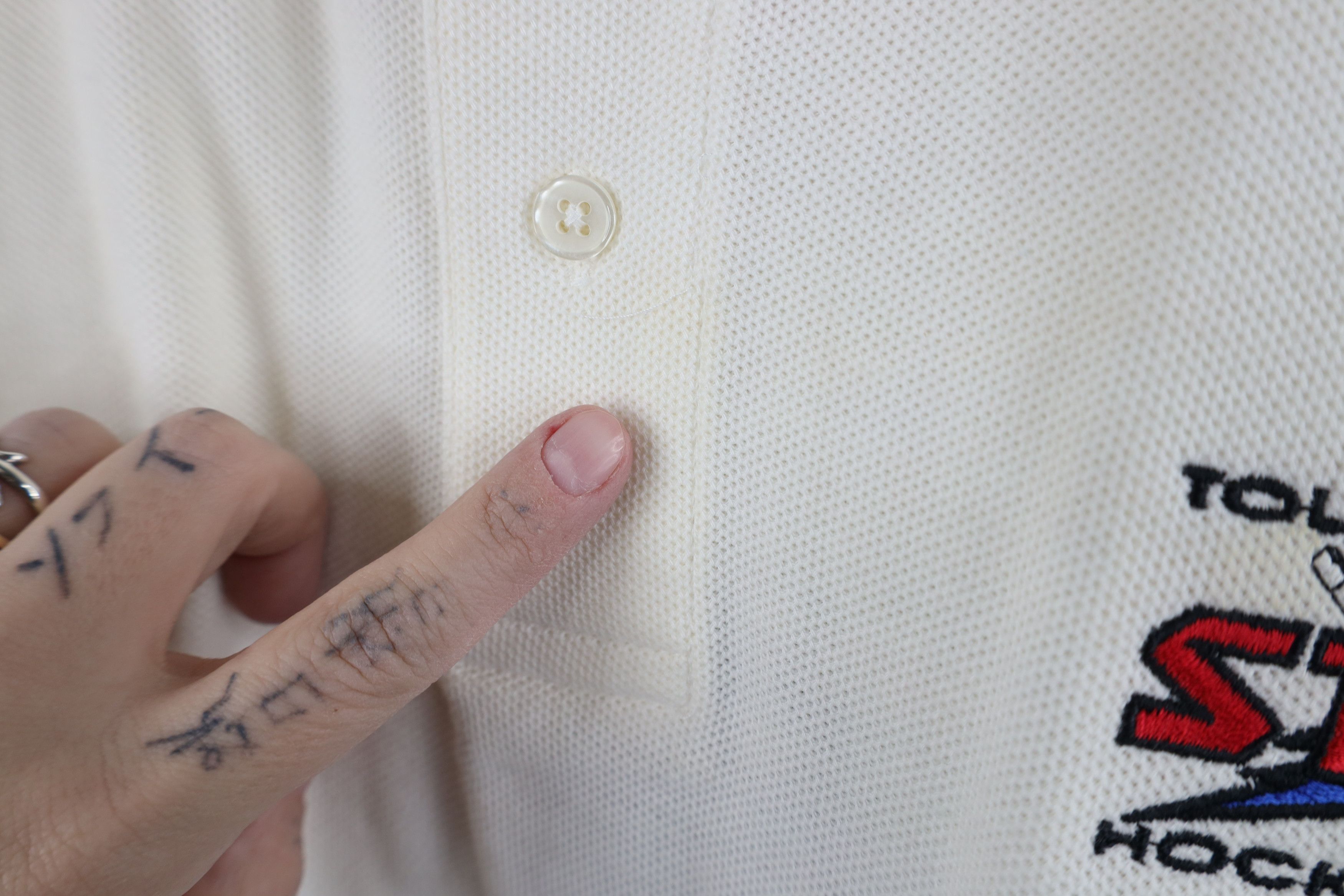 Vintage Deadstock Vintage 90s Storm Hockey Golf Polo Shirt White Size US L / EU 52-54 / 3 - 8 Thumbnail