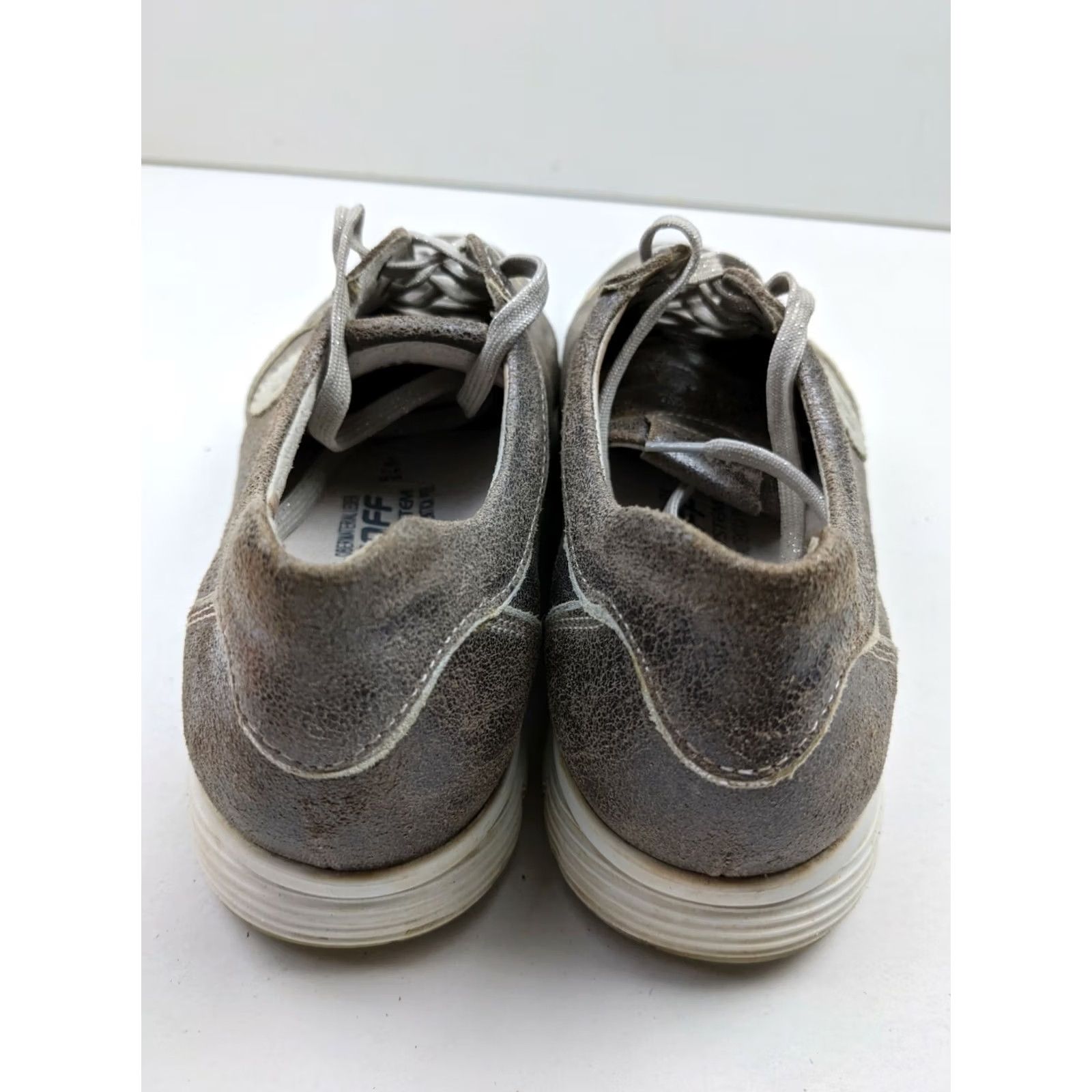 Mephisto Mephisto Runoff Air Jet Sneakers Women's Silver Crackled Leather Lace Up Sz US 7 Sneaker Walking Comfort Size US 7 / IT 37 - 6 Thumbnail