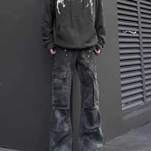 Japanese Brand Miyuki x Miwa Camouflage Grey Work Loose Hip Hop Jeans Size US 30 / EU 46 - 7 Thumbnail