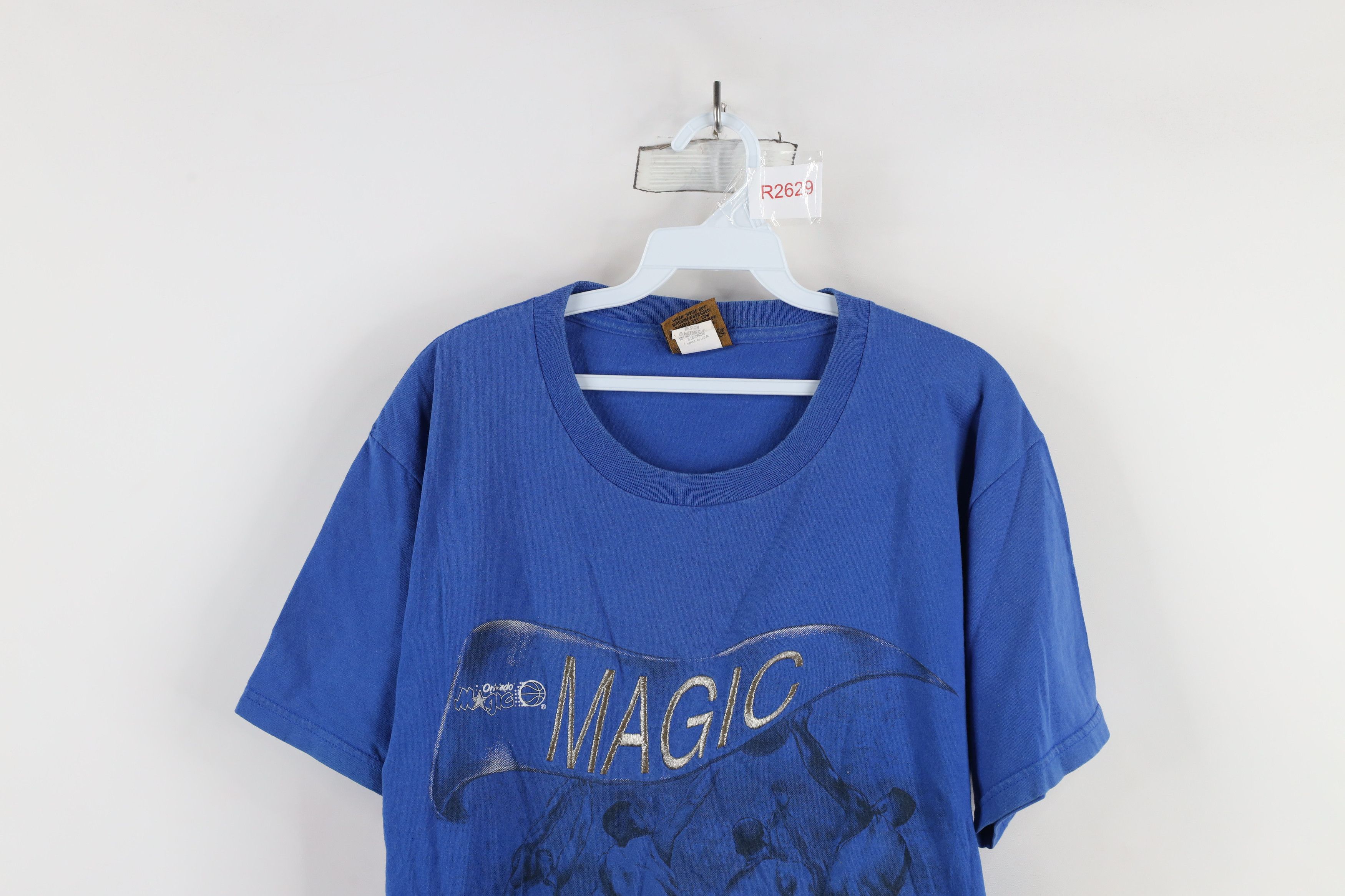 Vintage Vintage 90s Spell Orlando Magic Basketball T-Shirt Blue USA Size US M / EU 48-50 / 2 - 2 Thumbnail