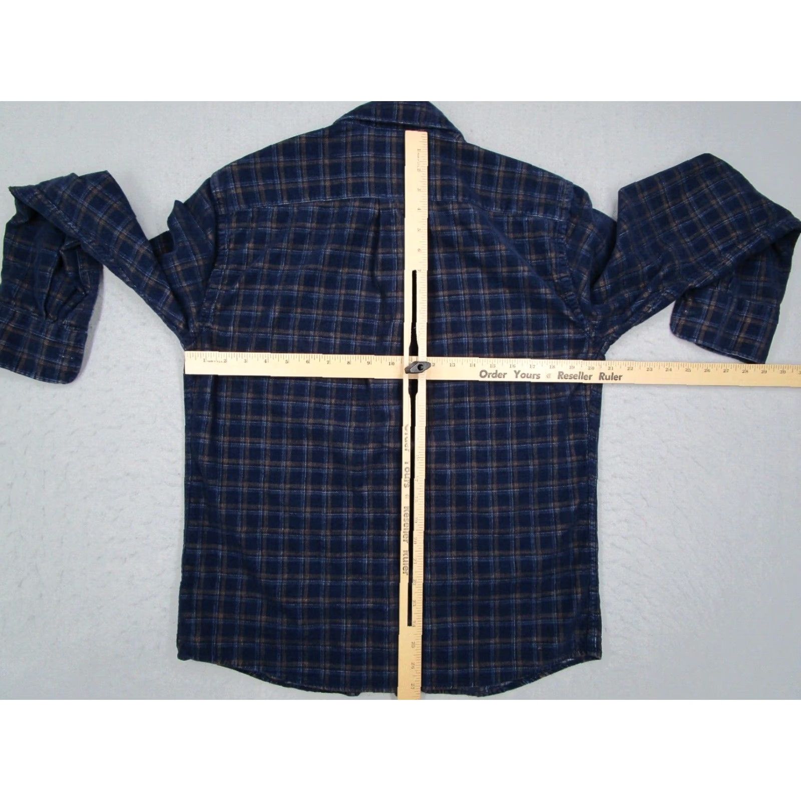Peter Millar Peter Millar Shirt Mens Medium Blue Check Corduroy Button-Up Classic Casual Size US M / EU 48-50 / 2 - 6 Thumbnail