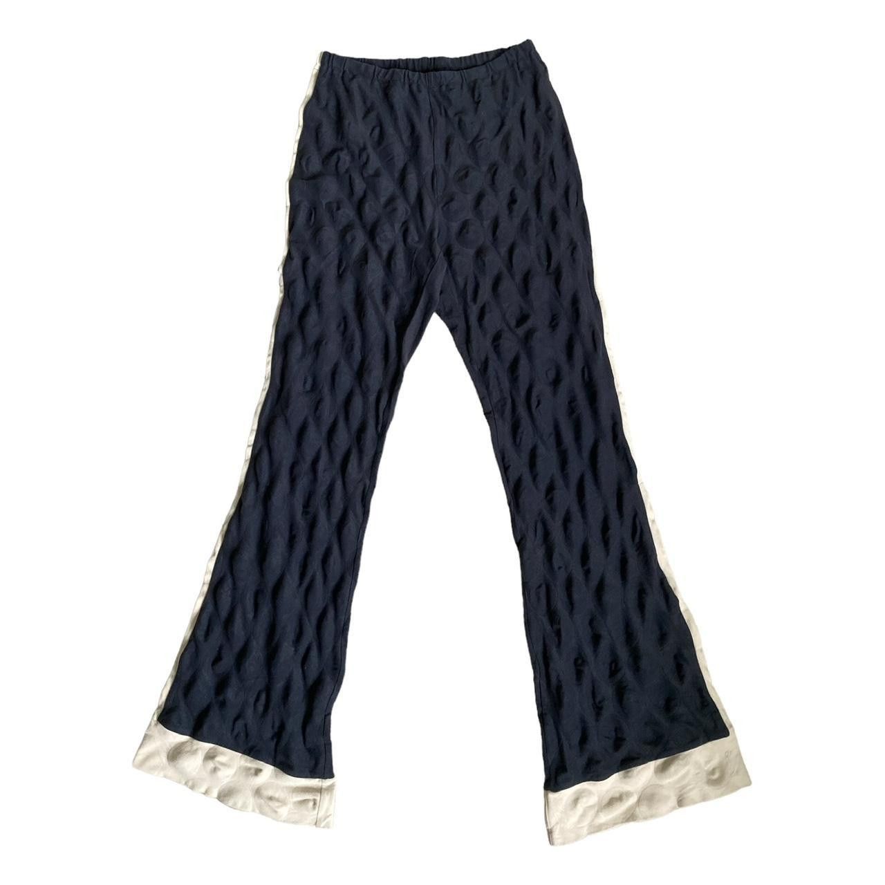 image of Issey Miyake F/w2000 Black & Cream Egg Carton Flared Pants, Women's (Size 26)