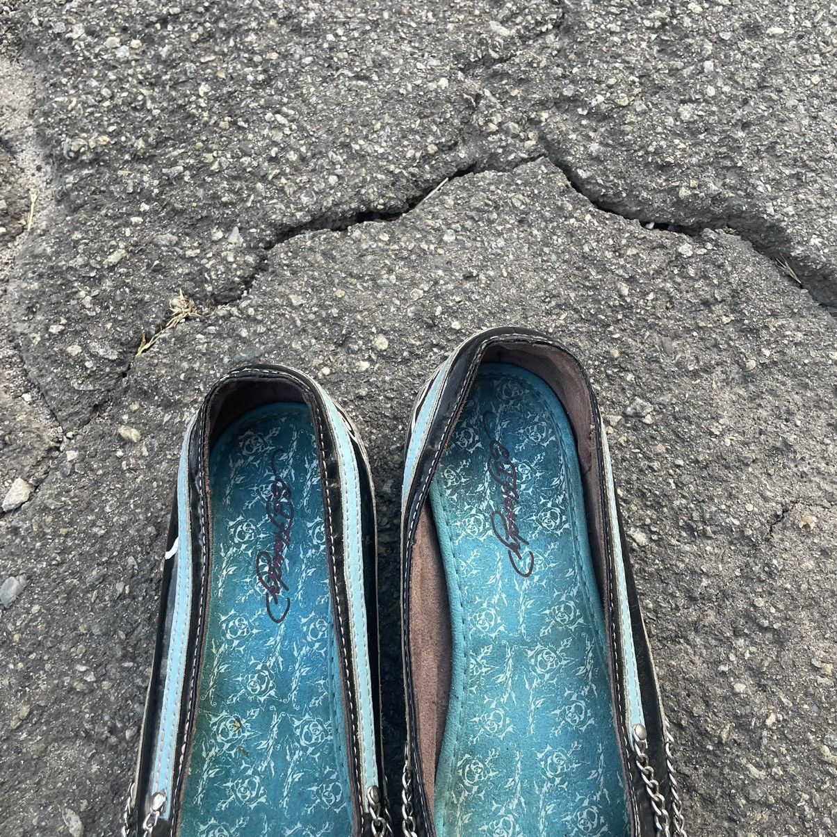 Ed Hardy × If Six Was Nine Ed hardy 90s fire scull bones chrome SHOES BALLET platforms Size US 5 / IT 35 - 7 Thumbnail