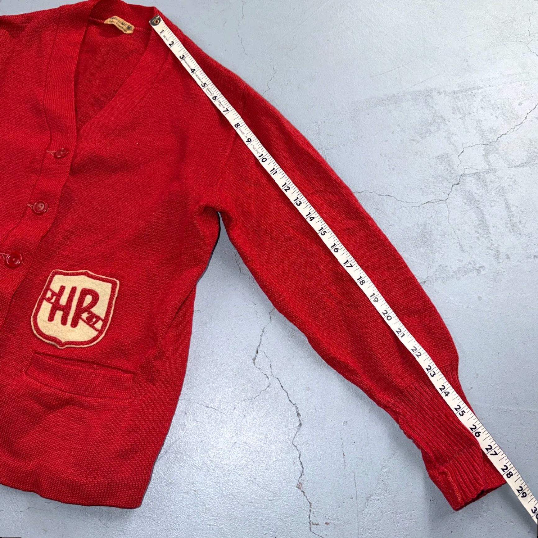 Vintage VTG Broadway Knitting Mills Mens S/M Cardigan 1960s Red Knit Rockabilly Grunge Decade Vintage Look Mens Size US S / EU 44-46 / 1 - 6 Thumbnail