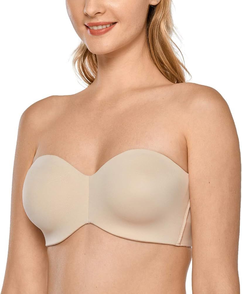 Delimira Strapless Bra Unlined Underwire Minimizer 36B New in Beige, Women's