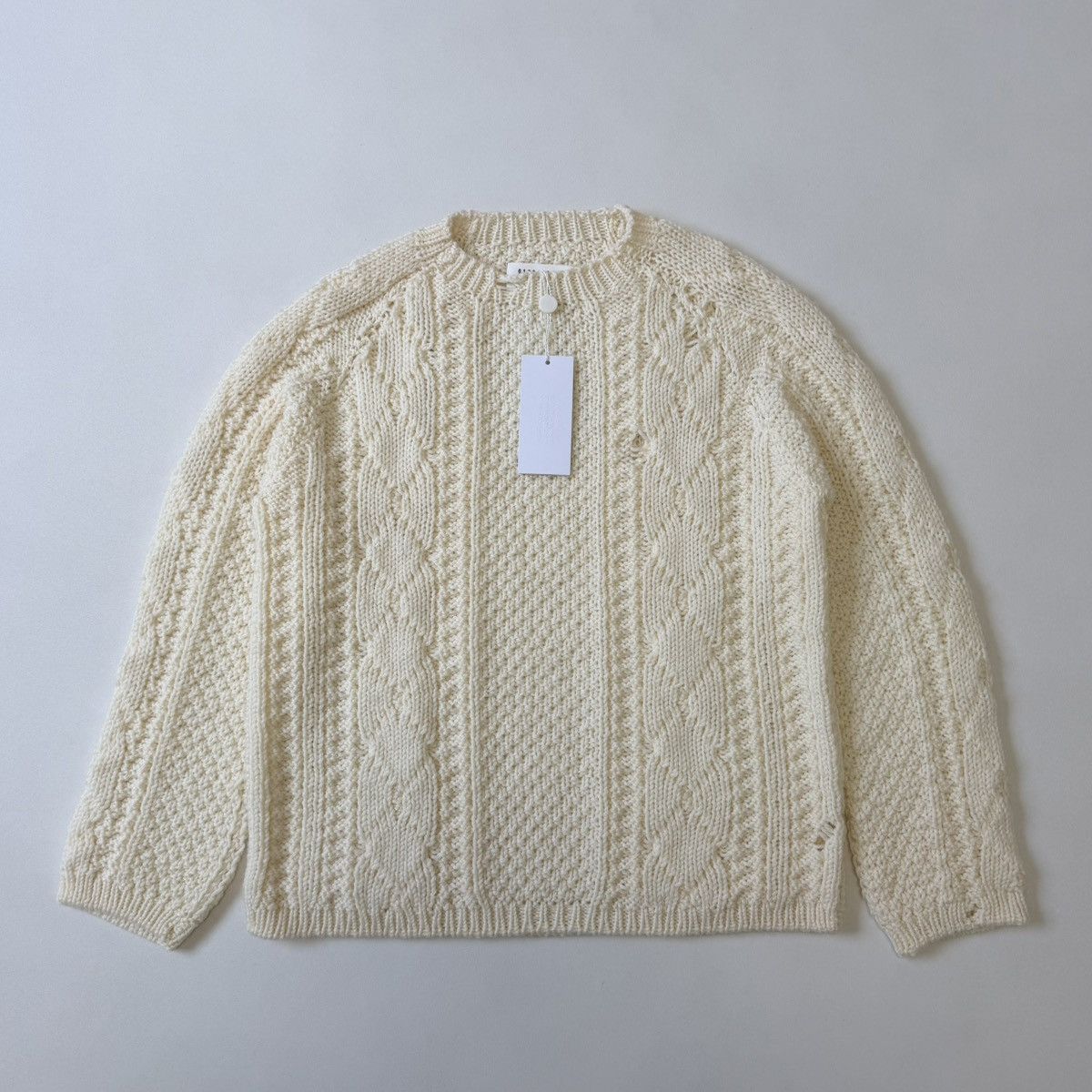 Maison Margiela A/W 21 Distressed Cream Cable Knit Sweater Size US M / EU 48-50 / 2 - 1 Thumbnail
