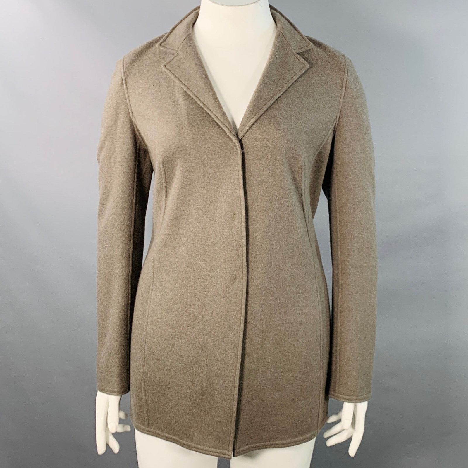 Akris AKRIS Size 14 Green Olive Cashmere Blend Snaps Jacket Size XL / US 12-14 / IT 48-50 - 1 Thumbnail