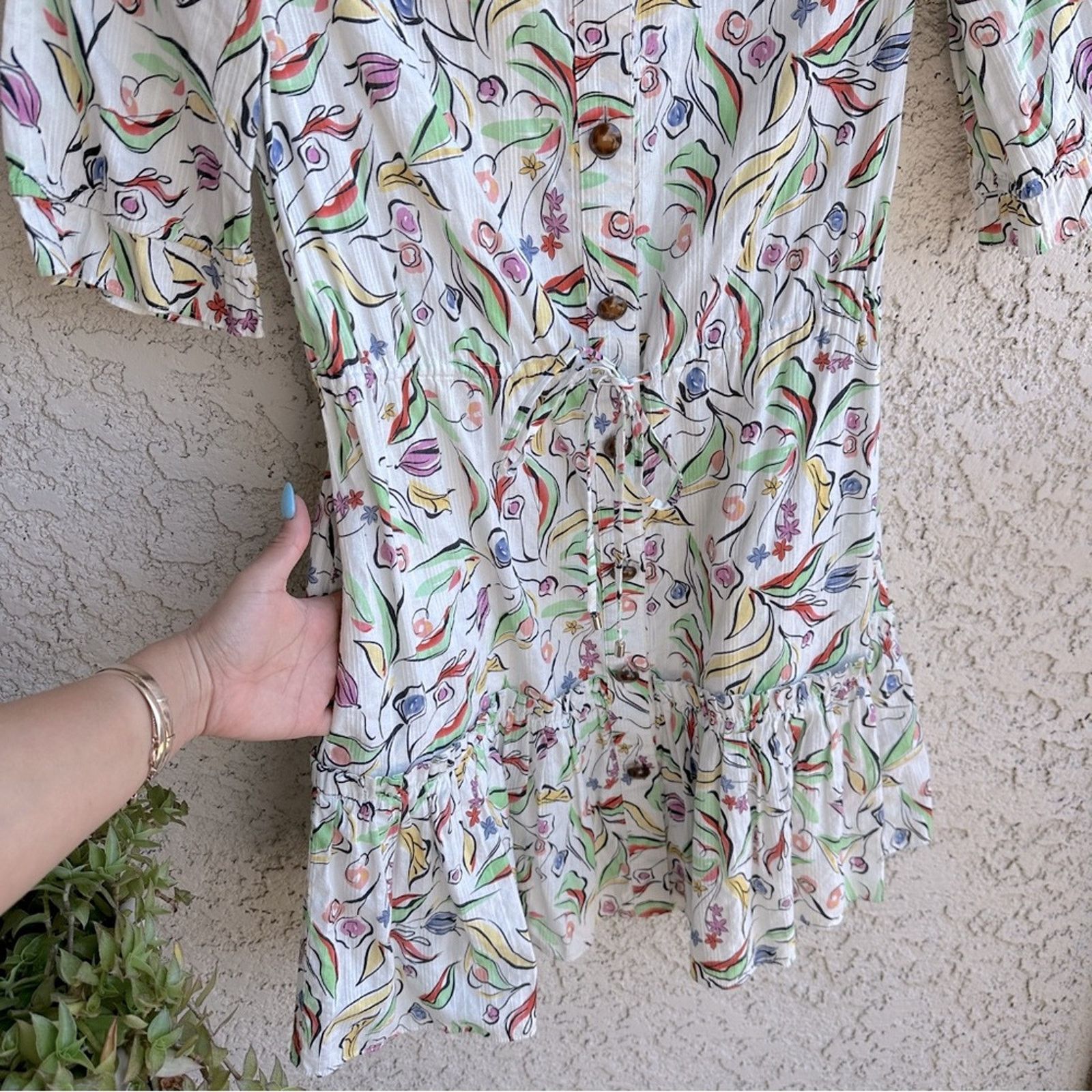 Other SALONI Billie C Textured Tie Waist Summer Dress Wildflower 4 Size S / US 4 / IT 40 - 8 Thumbnail