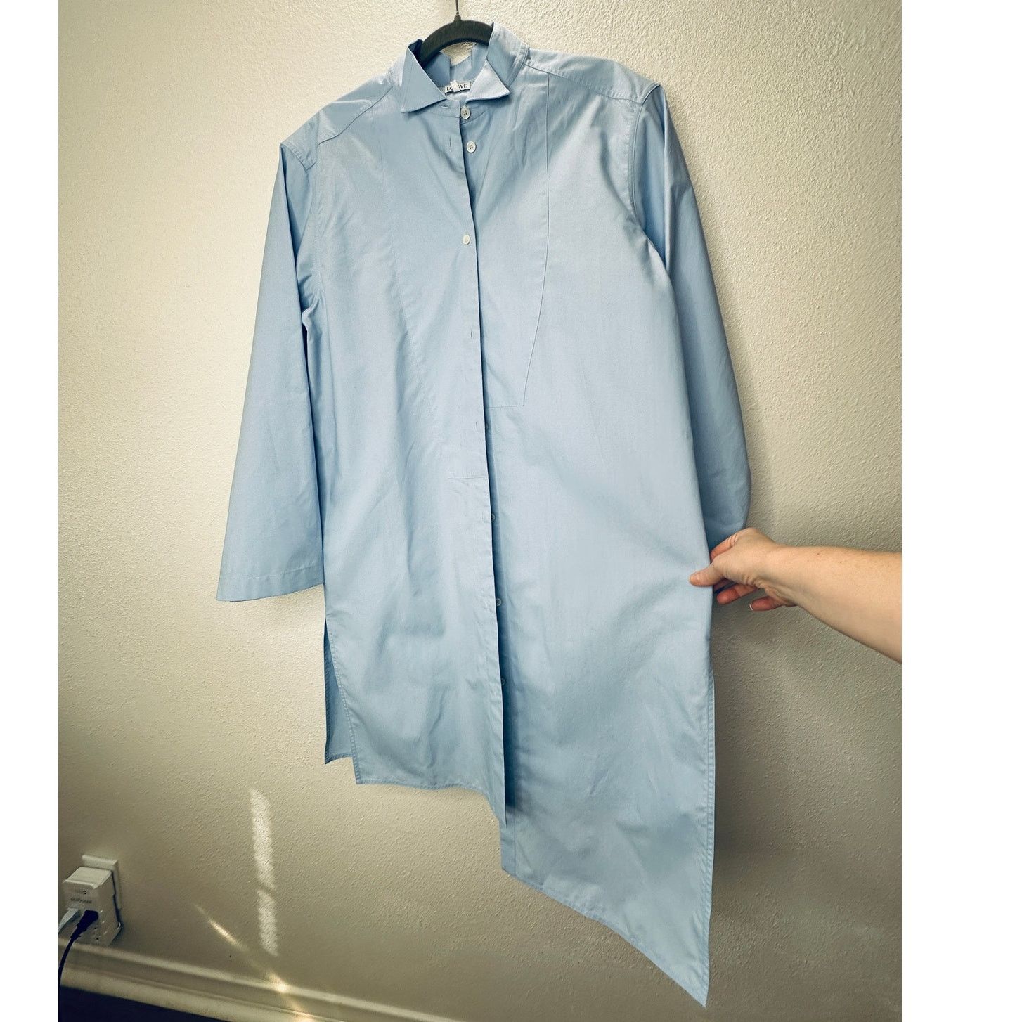 Loewe Loewe Blue Button Split Side Asymmetrical Hem Shirt Dress S Size S / US 4 / IT 40 - 5 Thumbnail