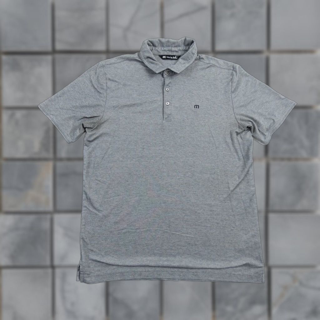 TravisMathew Travis Mathew Polo Shirt Men's Large Gray Short Sleeve Collared Golf Adult FLAW Size US L / EU 52-54 / 3 - 1 Thumbnail