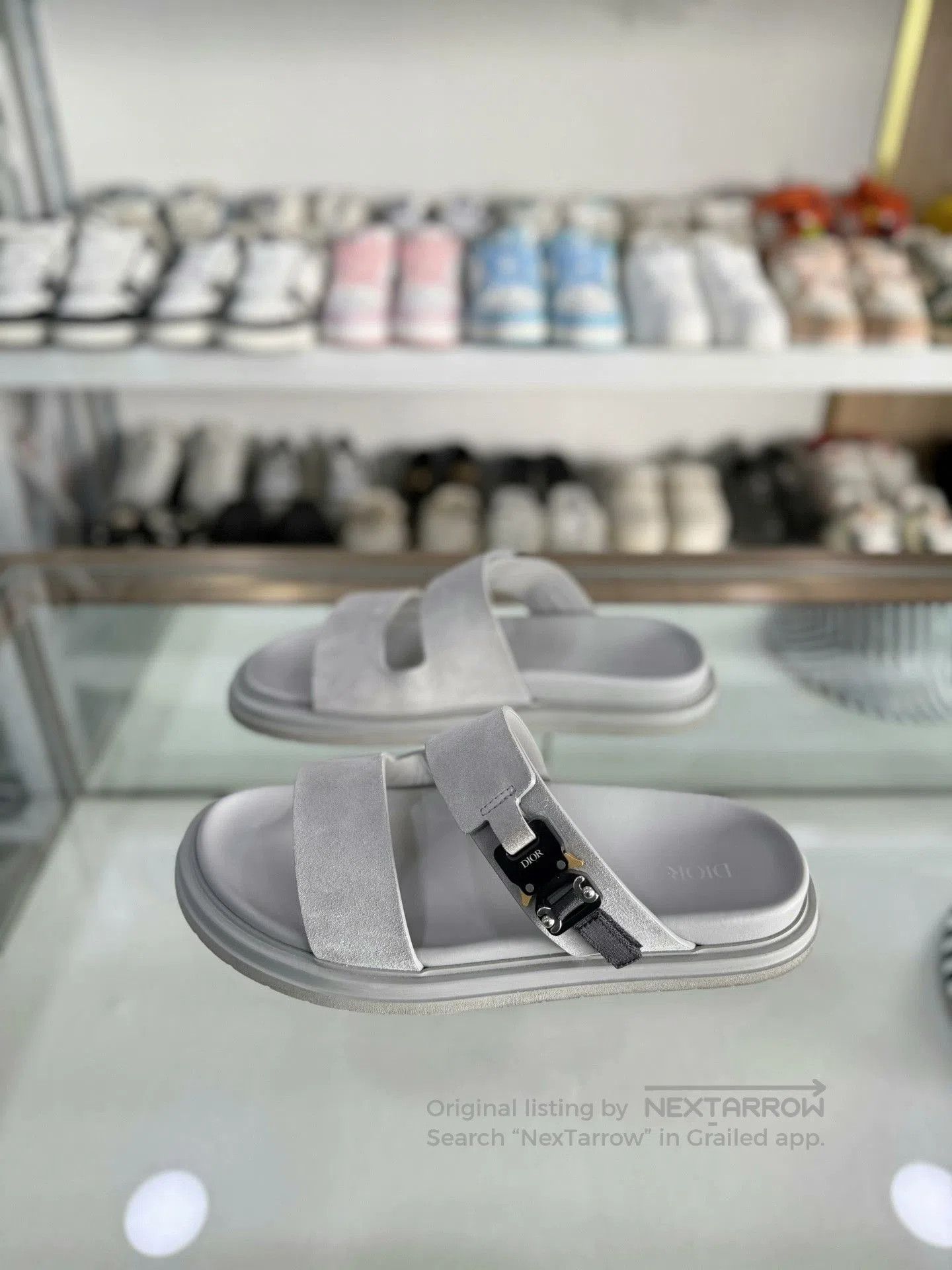 Dior Dior 2025 Gray Lock Buckle Men's Slippers. Size US 10 / EU 43 - 1 Thumbnail