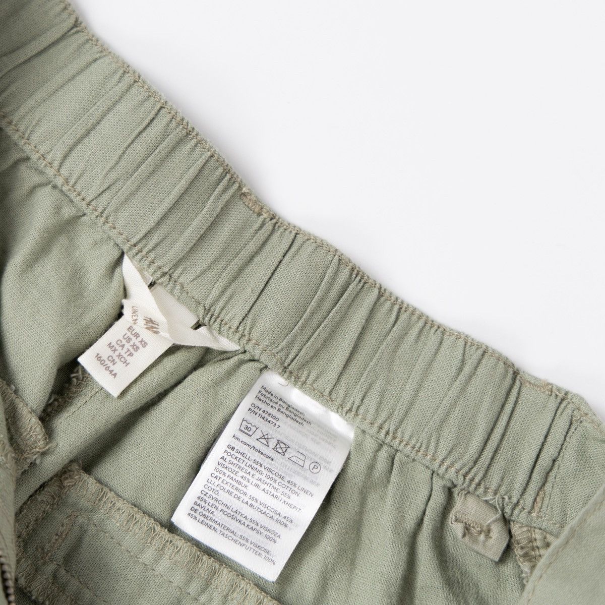 H&M H&M Womens Linen Blend Shorts Green Casual Summer Relaxed Size 26" / US 2 / IT 38 - 4 Thumbnail