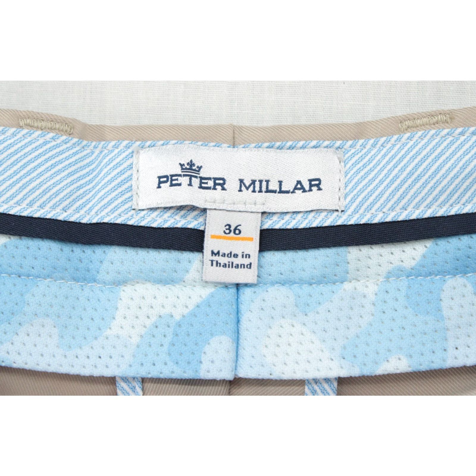 Peter Millar Peter Millar Golf Shorts Beige Performance 9" Mid Rise Mens 36 Chino Casual Pockets Logo 9" Inseam Size US 36 / EU 52 - 4 Thumbnail